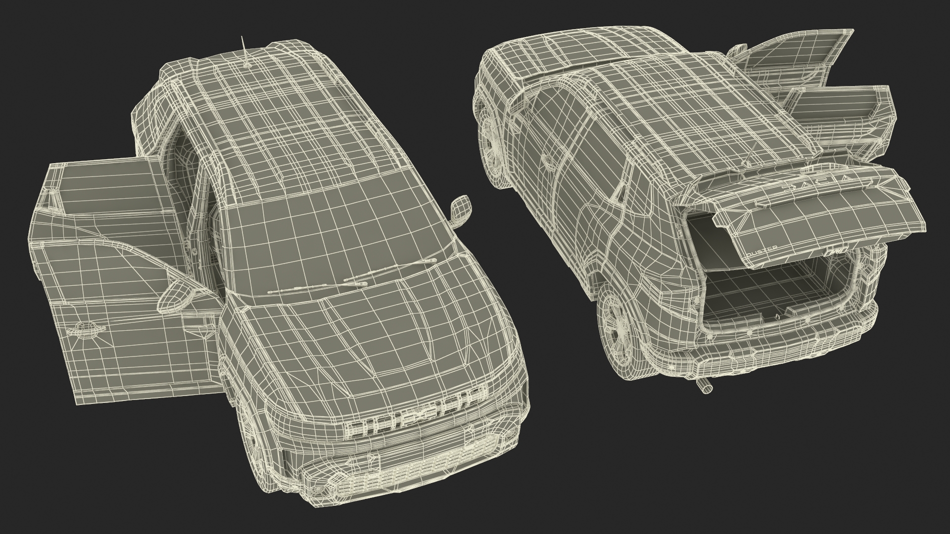 3D model Dacia Duster 2024 Crossover Simplified Orange