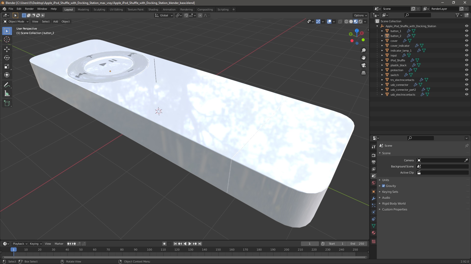 Apple iPod Shuffle with Docking Station 3D model
