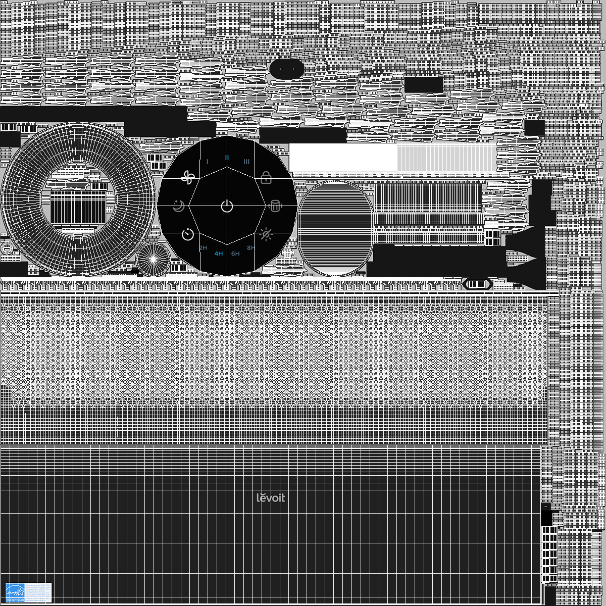 3D model Levoit Black Air Purifier