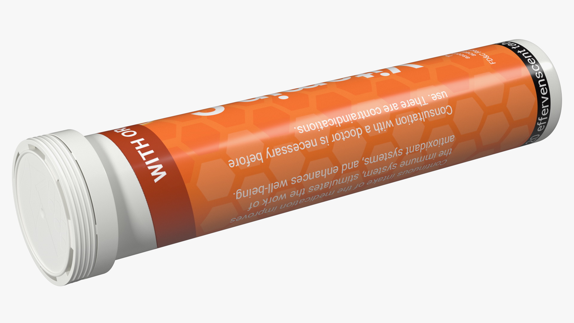 3D Effervescent Package Vitamin C 25 Tabs Open model