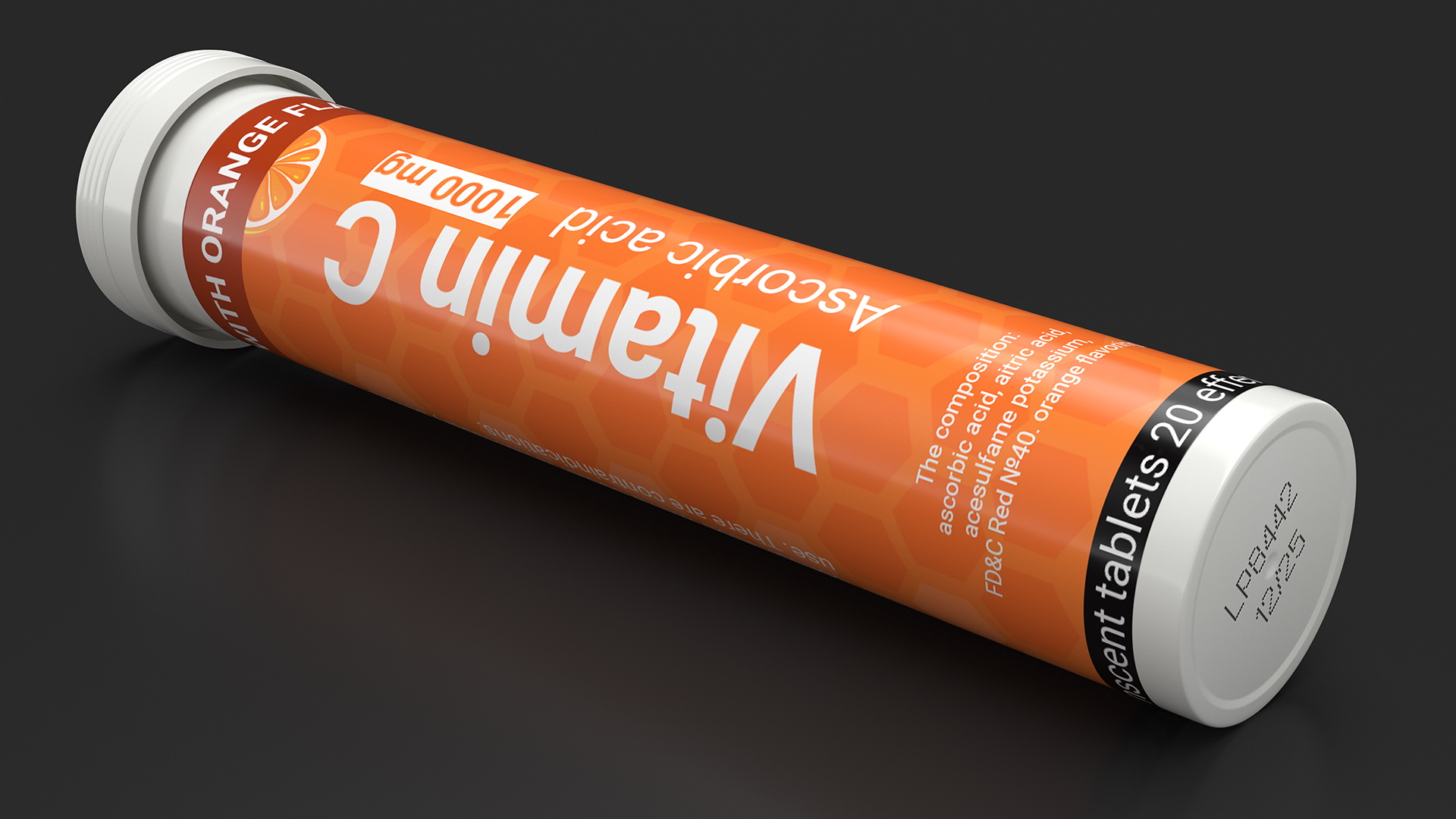 3D Effervescent Package Vitamin C 25 Tabs Open model