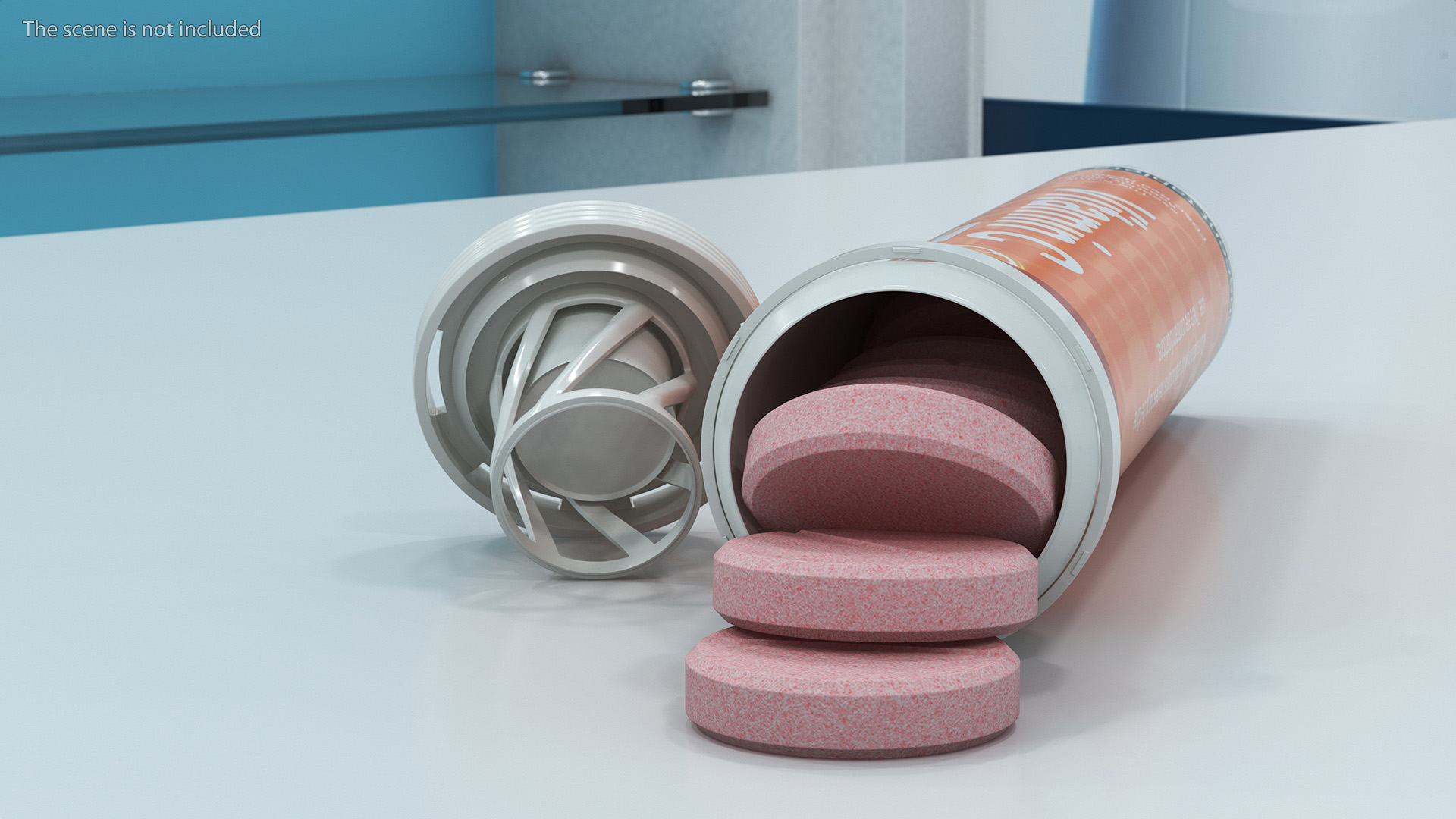 3D Effervescent Package Vitamin C 25 Tabs Open model