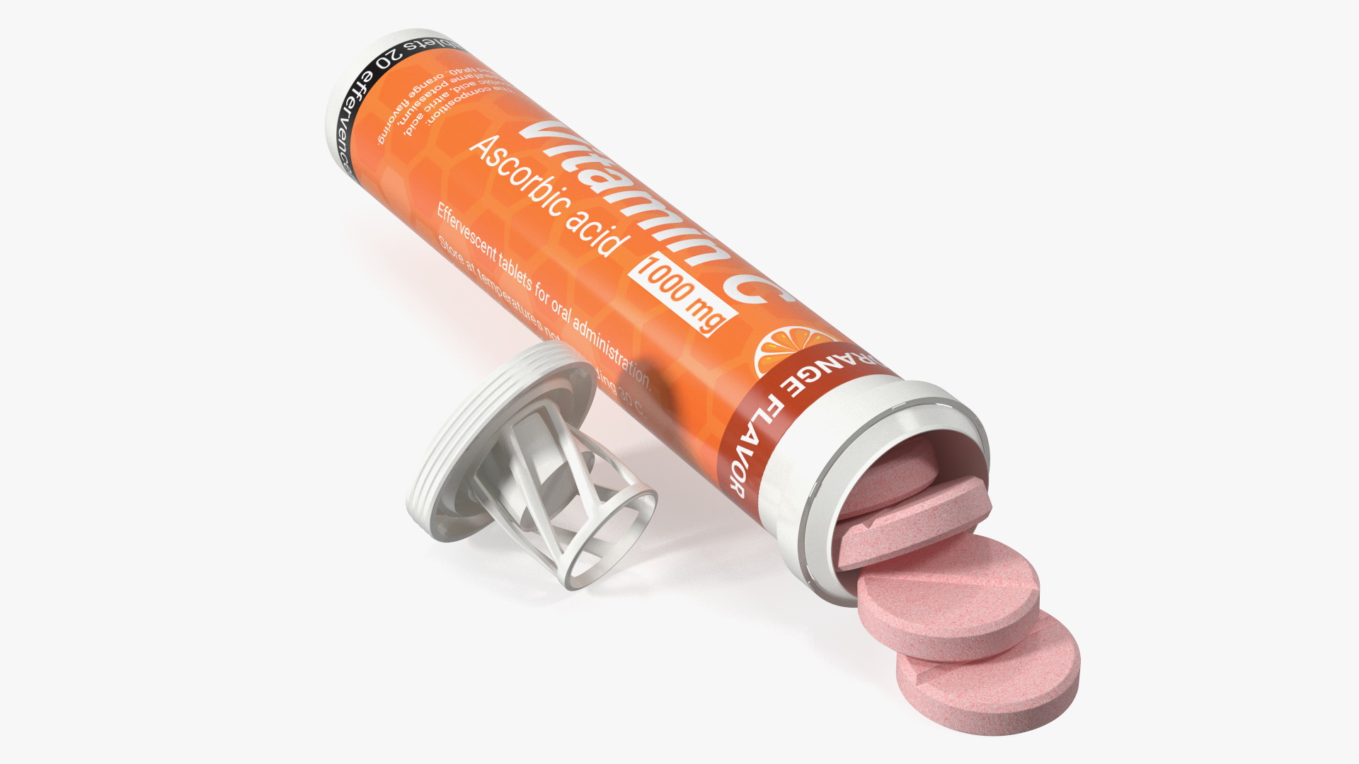 3D Effervescent Package Vitamin C 25 Tabs Open model