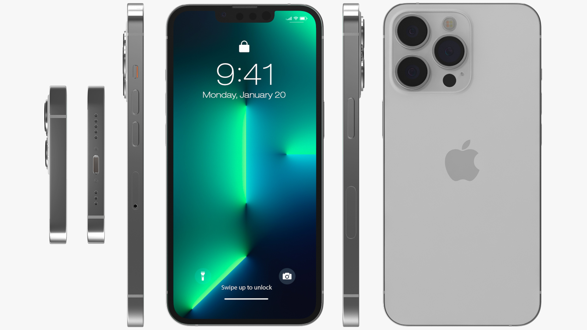 3D Apple iPhone 13 Pro Silver