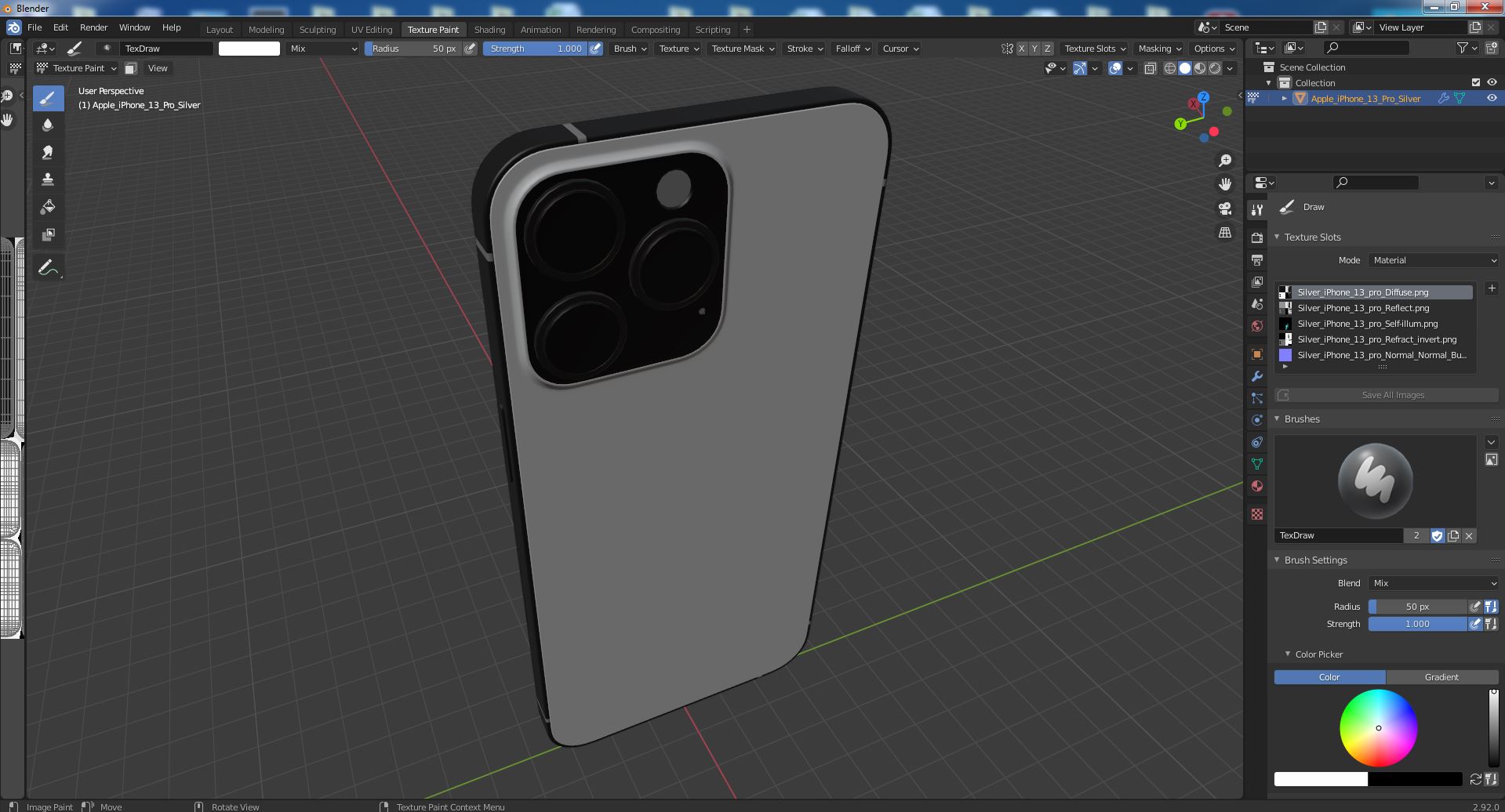 3D Apple iPhone 13 Pro Silver