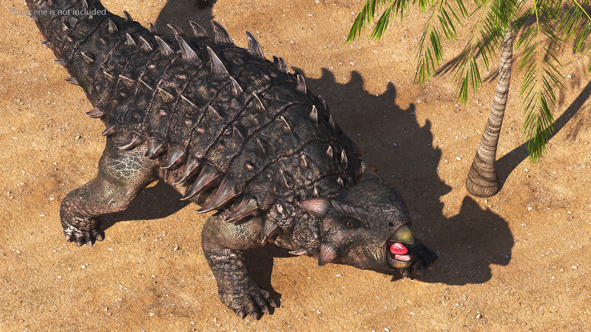 3D Ankylosaurus Tropical in Attack Pose
