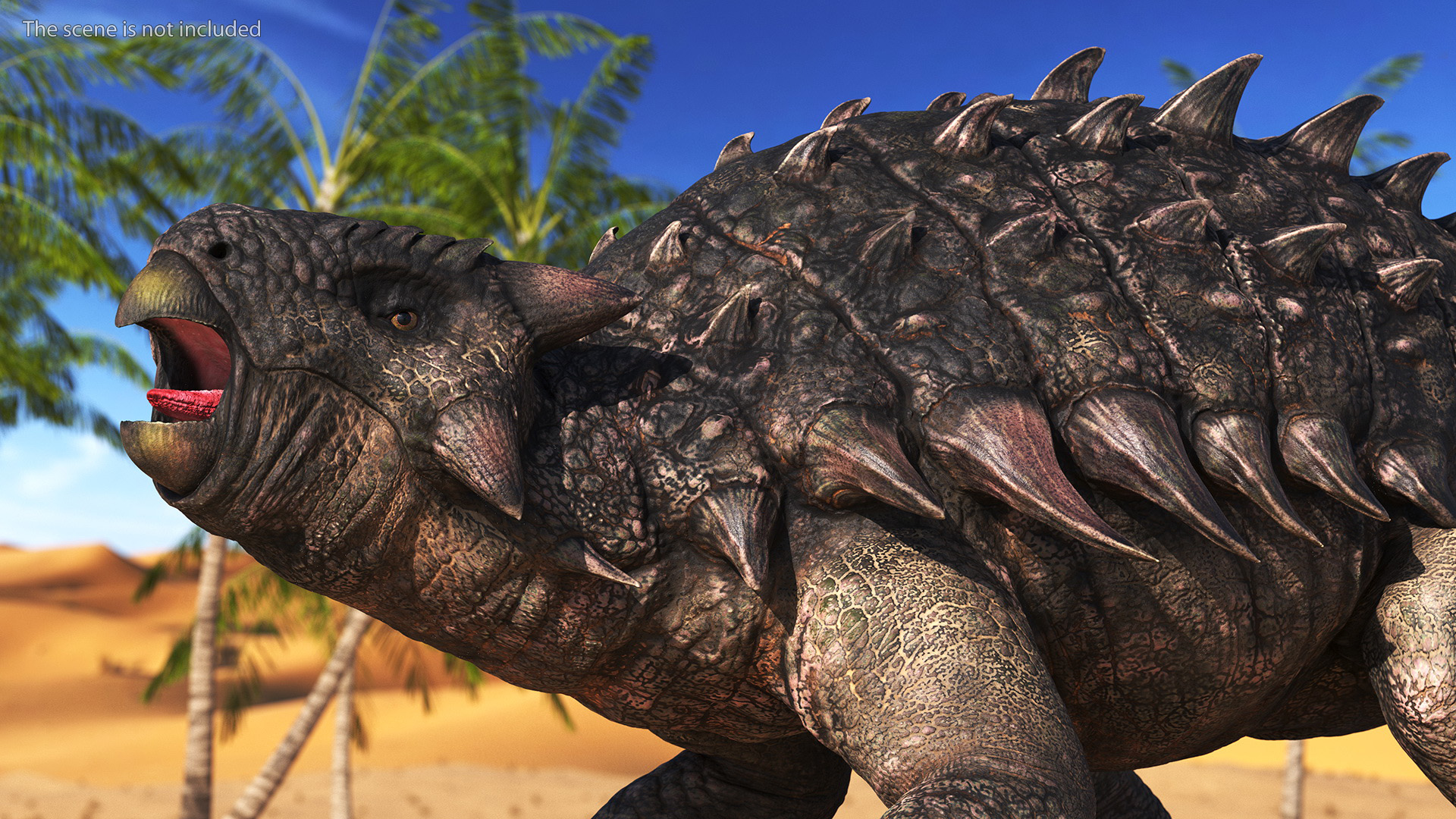 3D Ankylosaurus Tropical in Attack Pose
