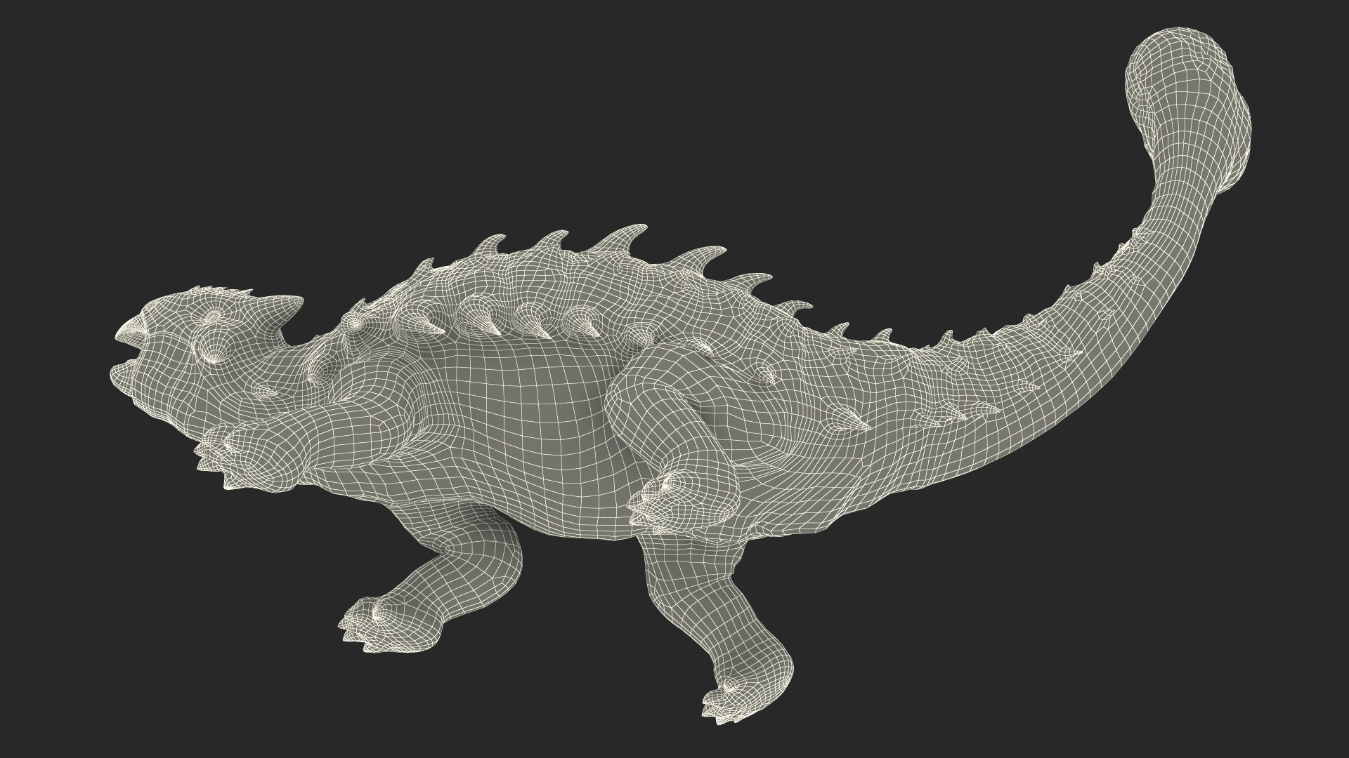 3D Ankylosaurus Tropical in Attack Pose