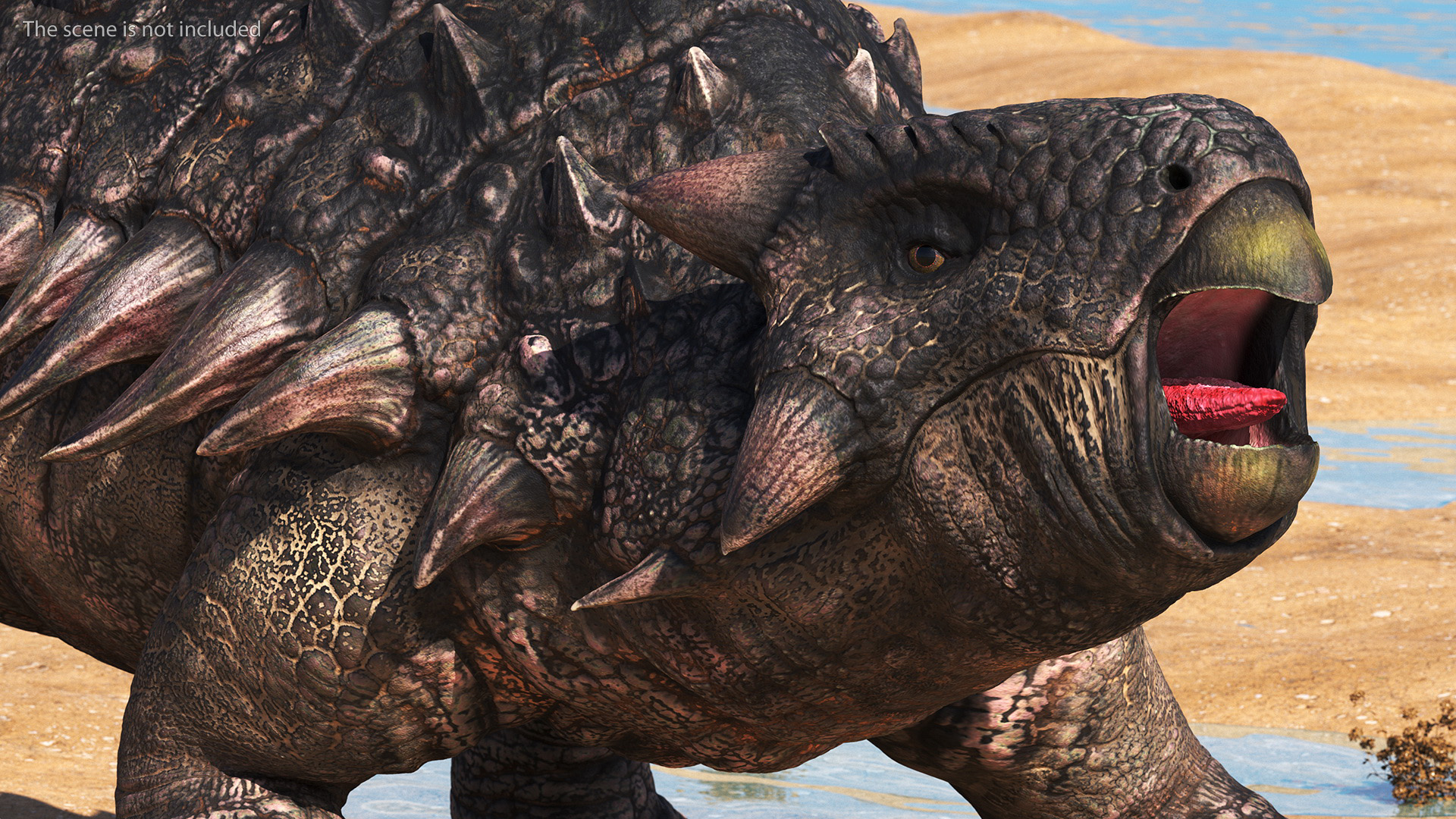 3D Ankylosaurus Tropical in Attack Pose