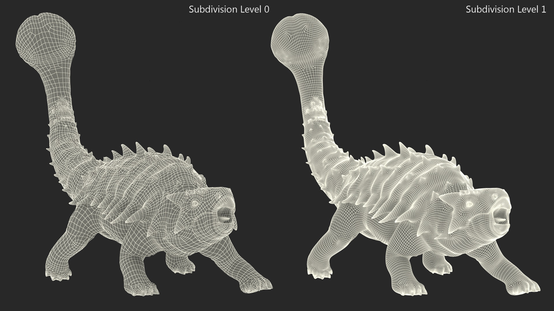 3D Ankylosaurus Tropical in Attack Pose