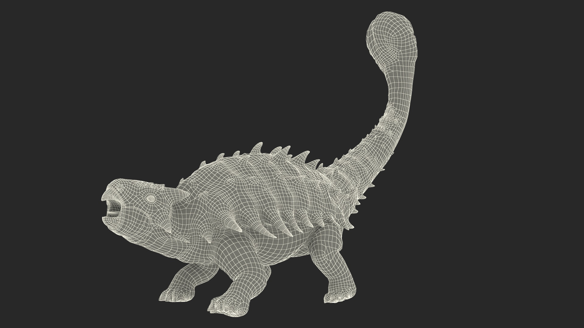 3D Ankylosaurus Tropical in Attack Pose
