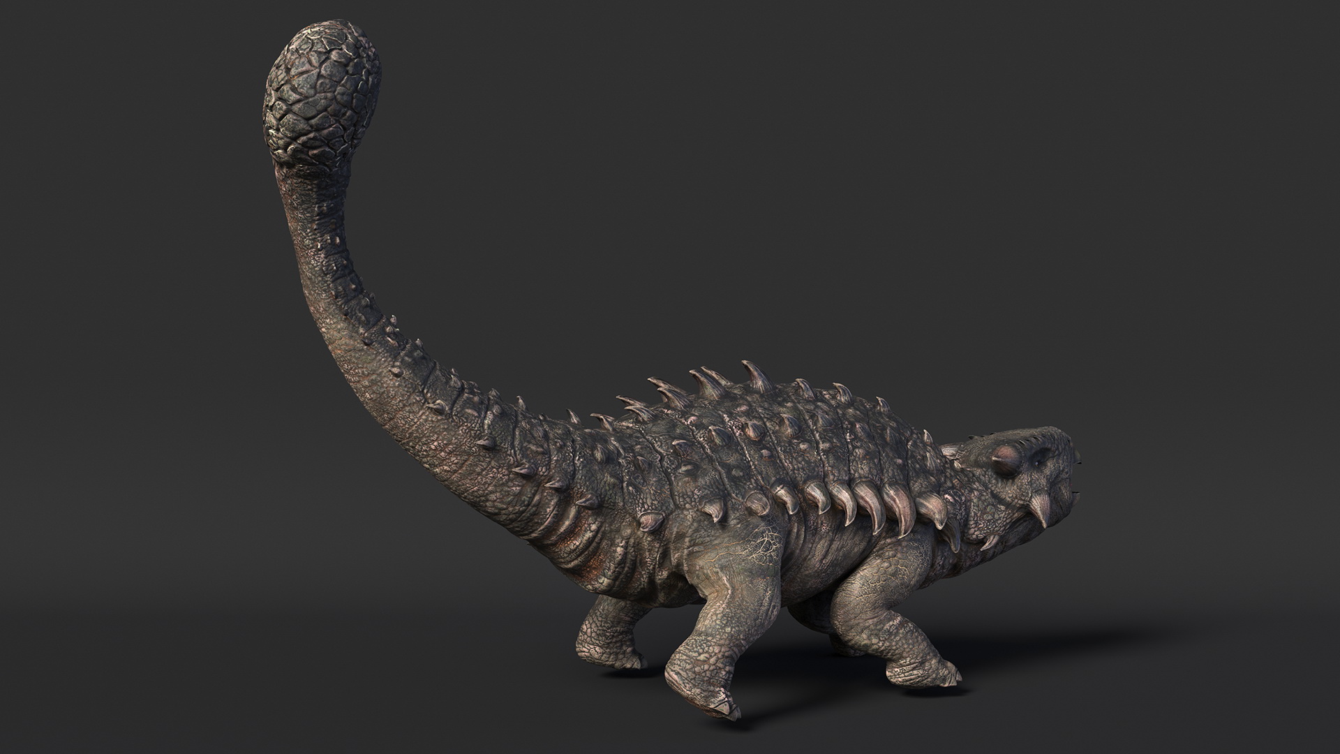 3D Ankylosaurus Tropical in Attack Pose