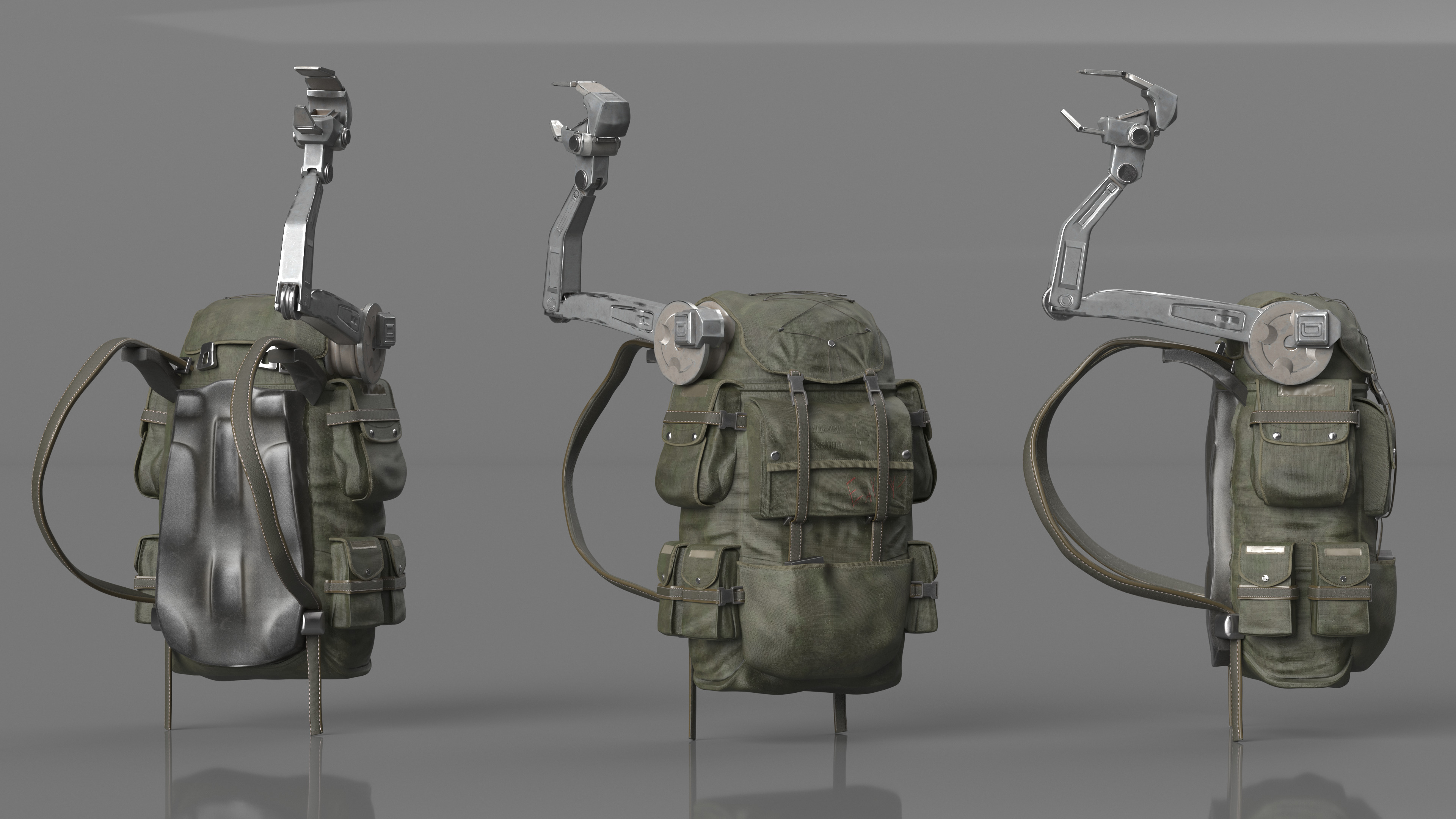 Military Backpack with Manipulator 3D model