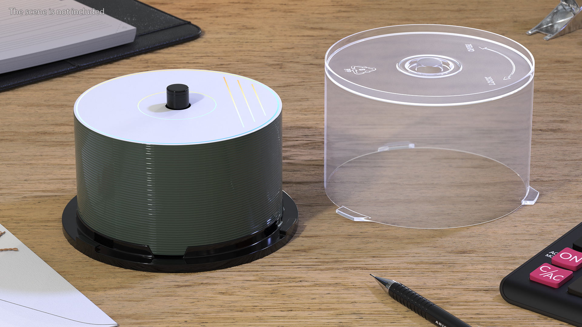 3D Plastic Spindle Cake Box with 50 Discs model