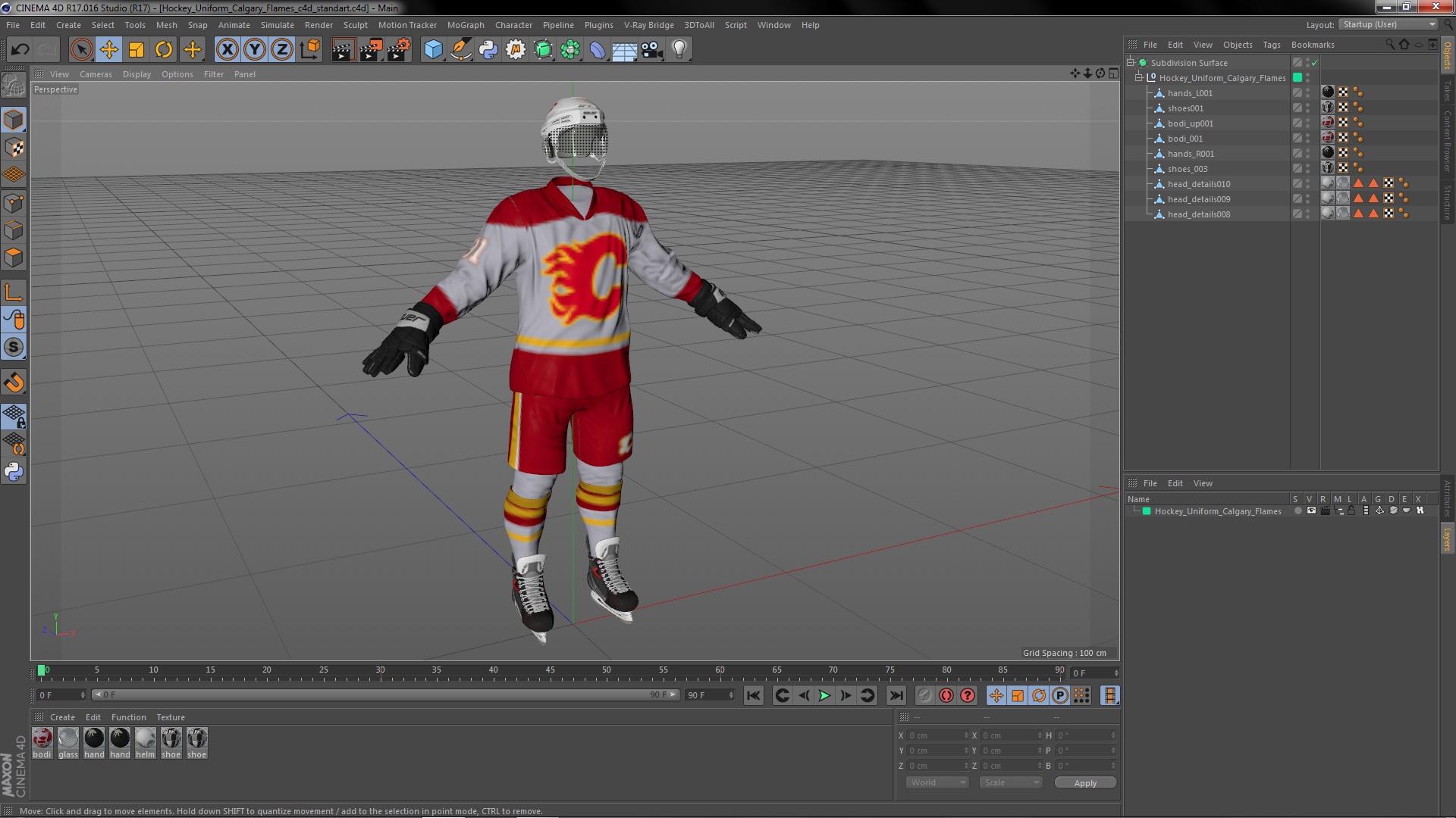 Hockey Uniform Calgary Flames 3D model