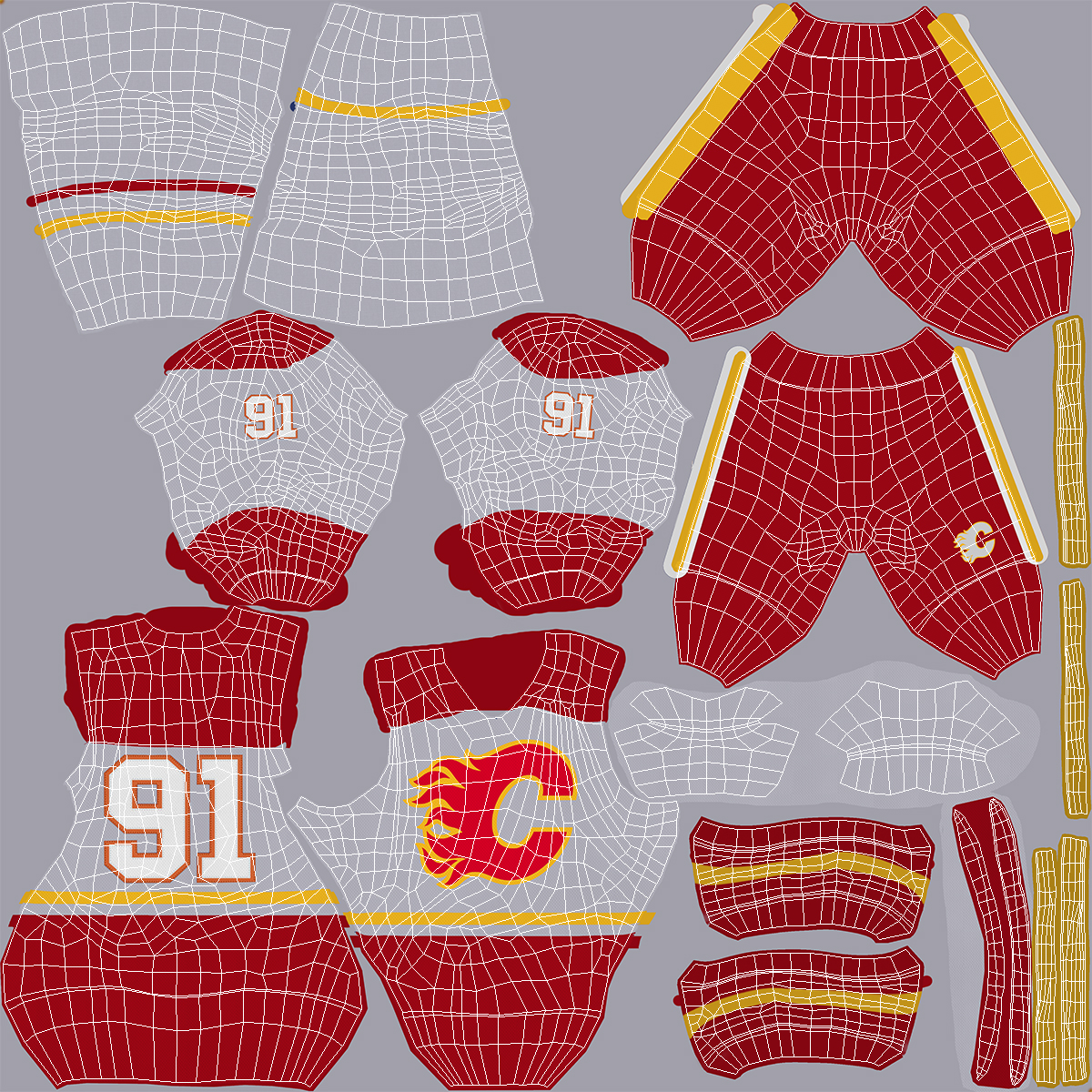 Hockey Uniform Calgary Flames 3D model