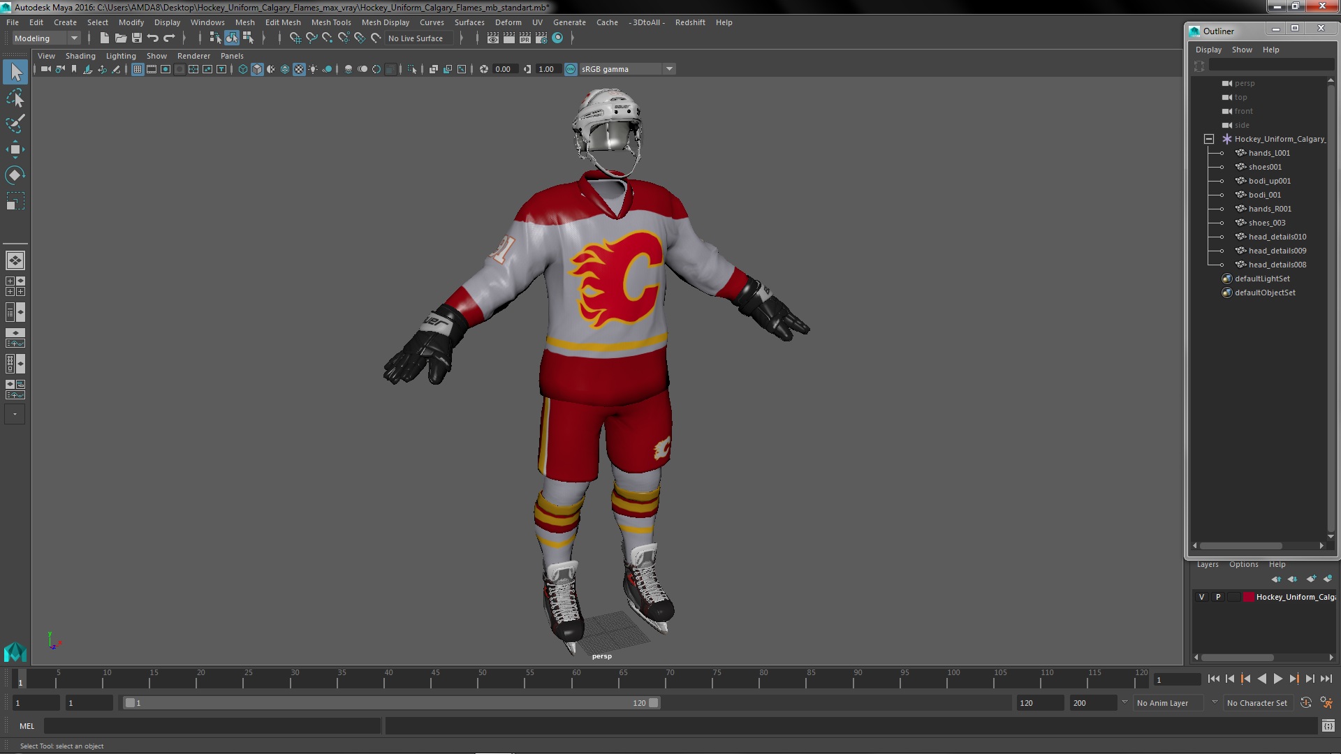 Hockey Uniform Calgary Flames 3D model