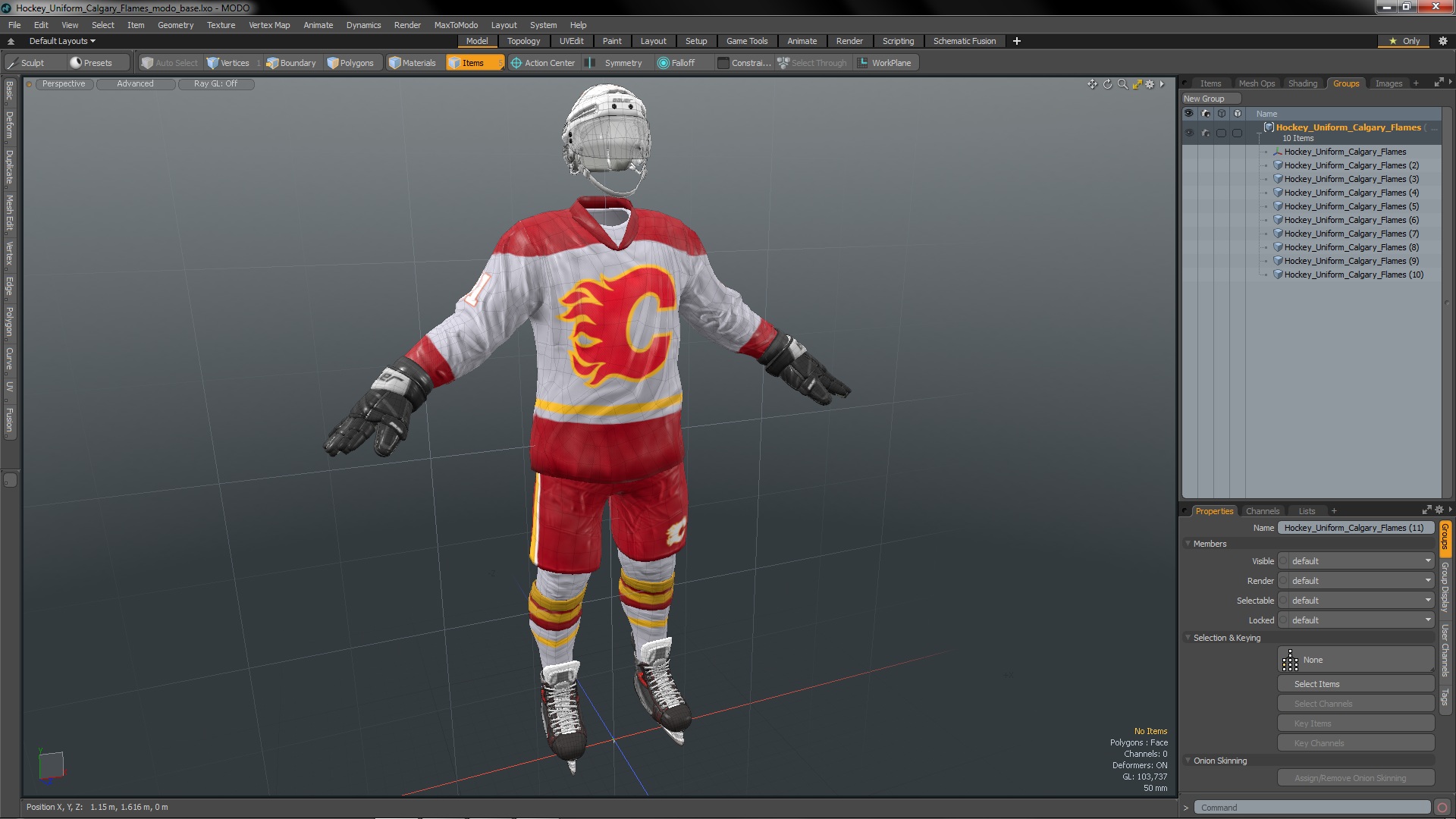 Hockey Uniform Calgary Flames 3D model