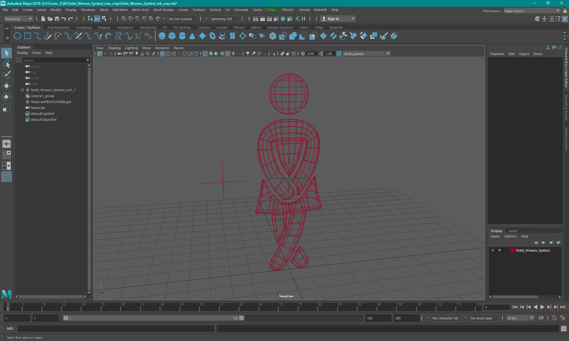 Toilet Women Symbol 3D model