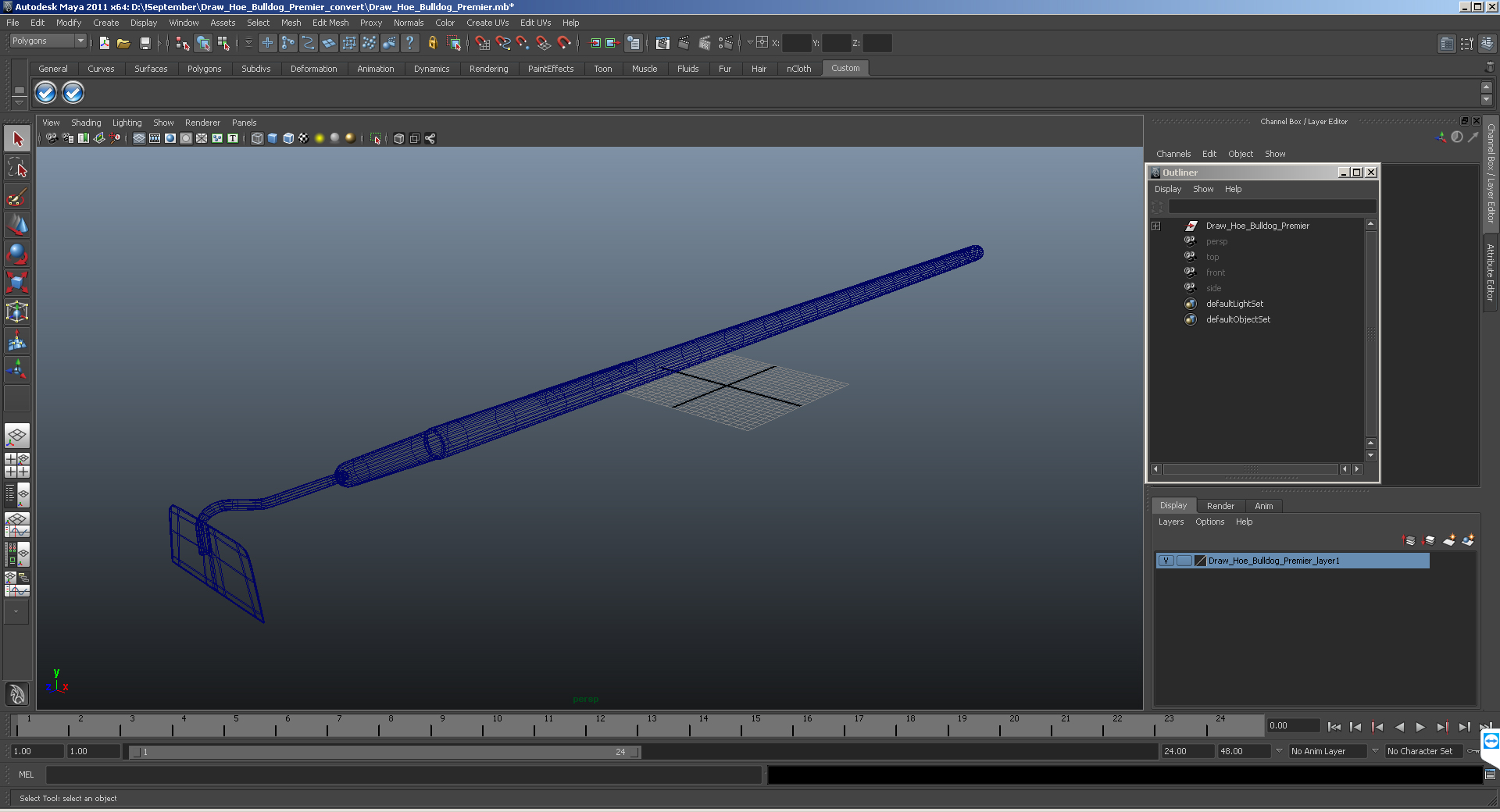 Draw Hoe Bulldog Premier 3D model