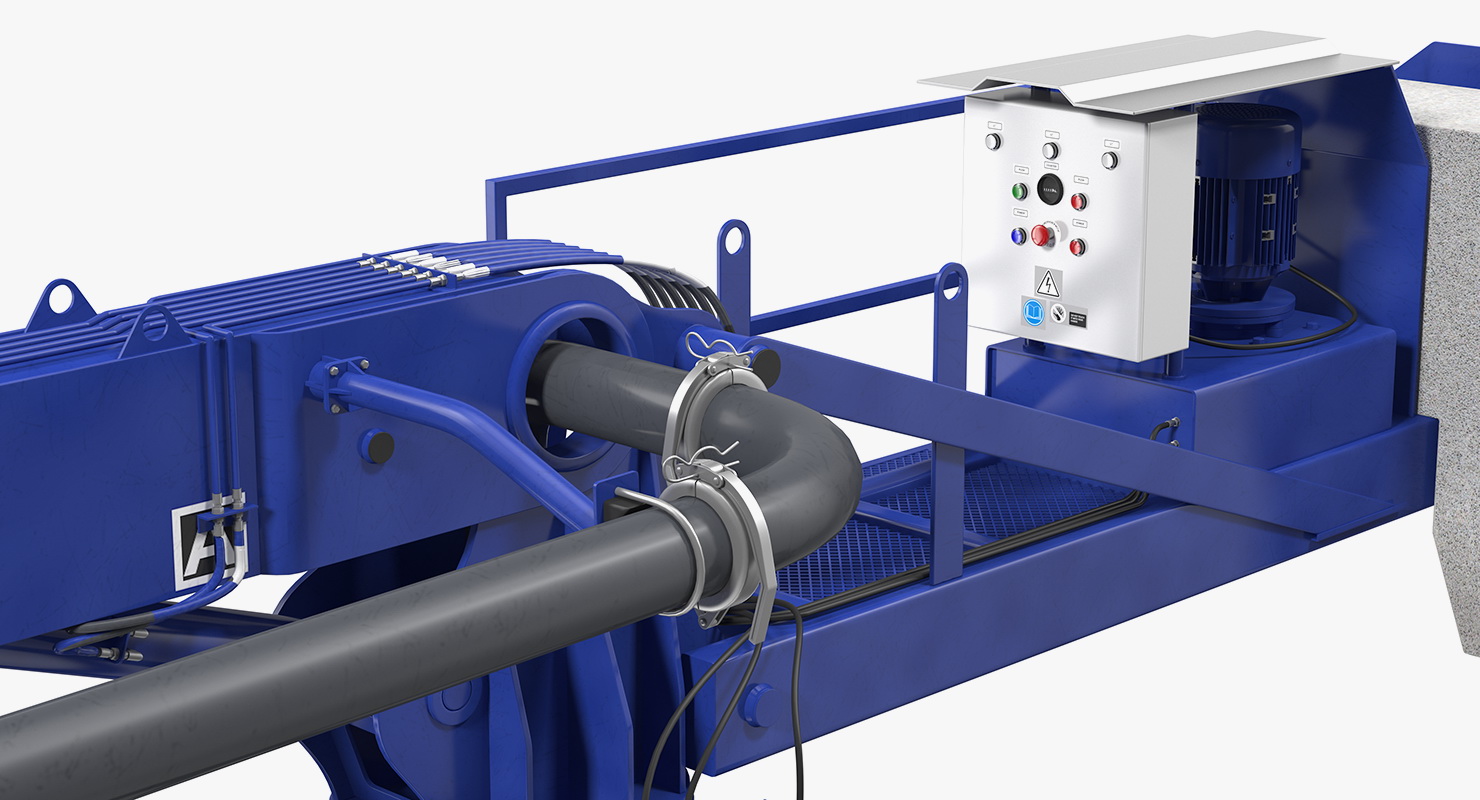 3D model Concrete Boom Pump Rigged