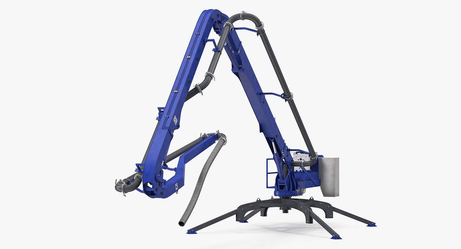 3D model Concrete Boom Pump Rigged