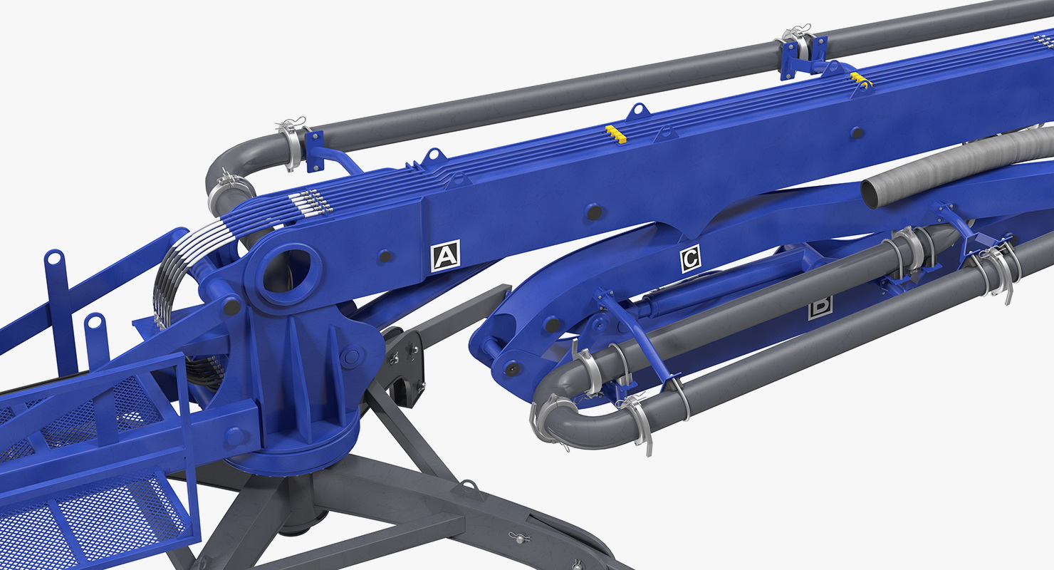 3D model Concrete Boom Pump Rigged