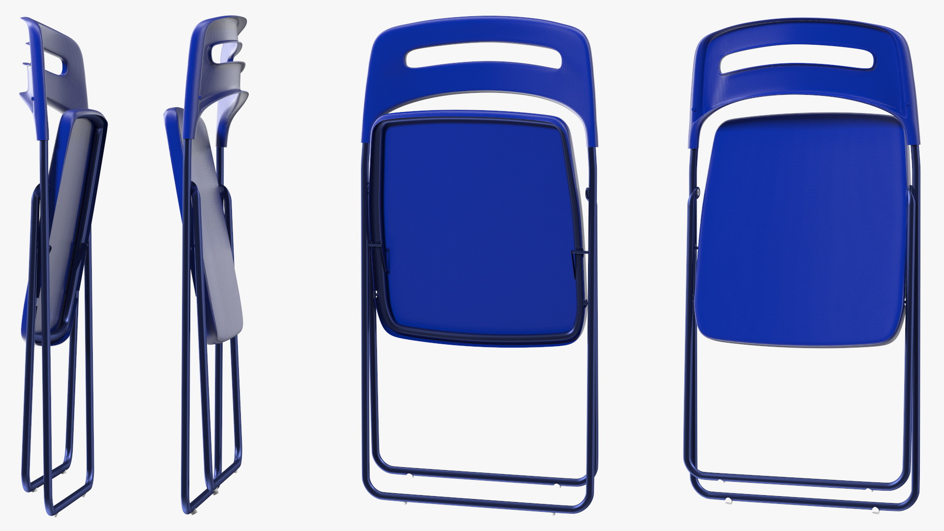 3D Plastic Folding Chair Blue Folded model