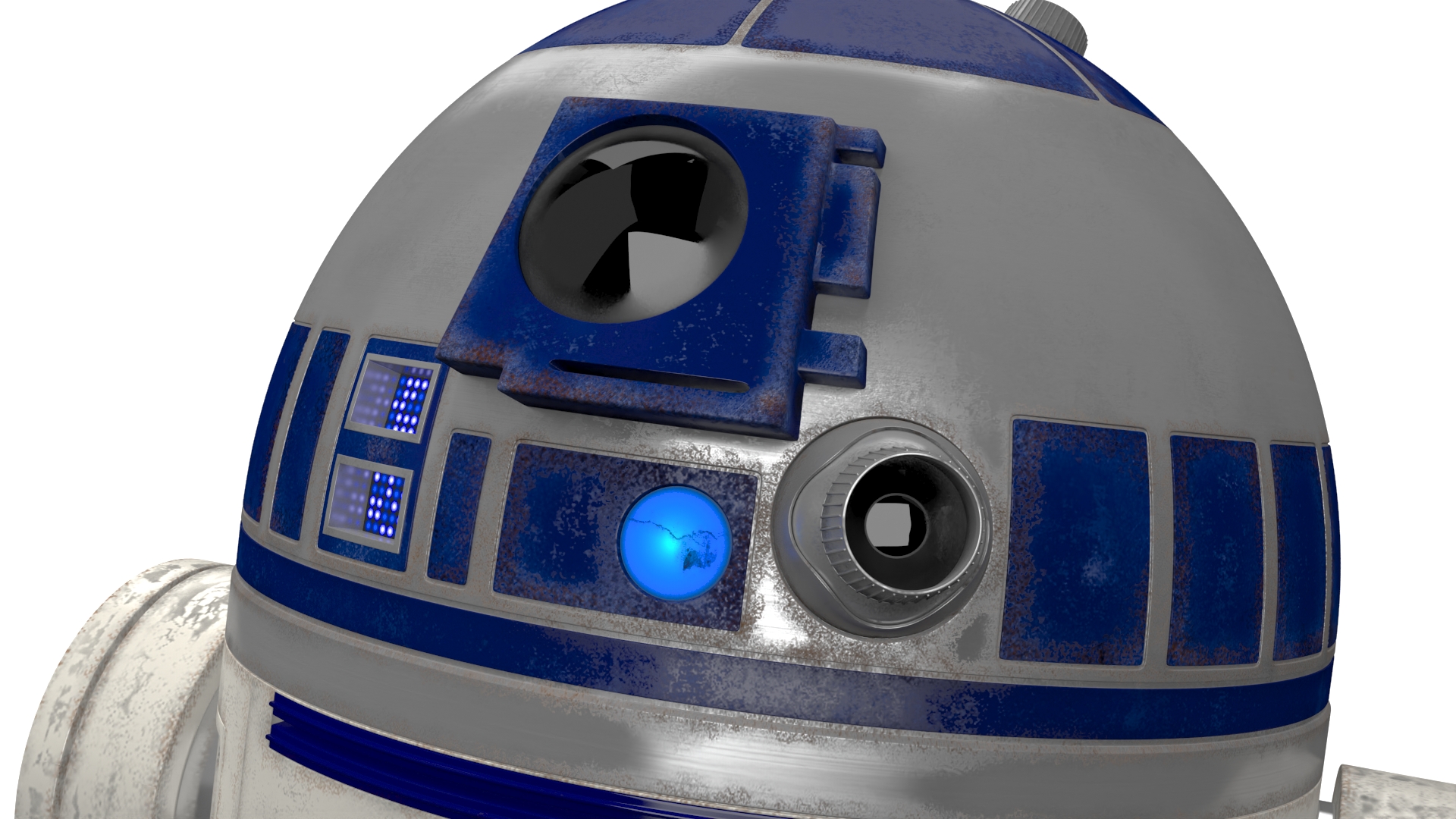 3D R2-D2 Droid Rigged model