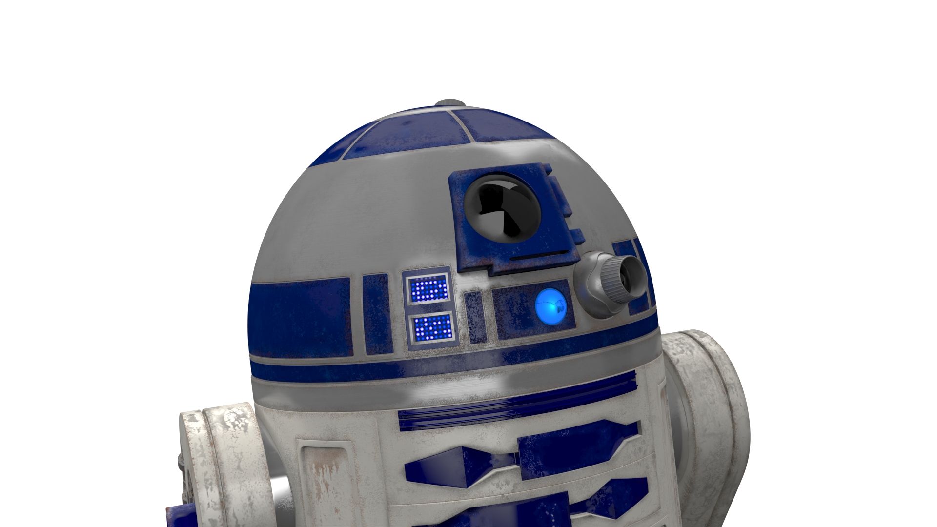 3D R2-D2 Droid Rigged model