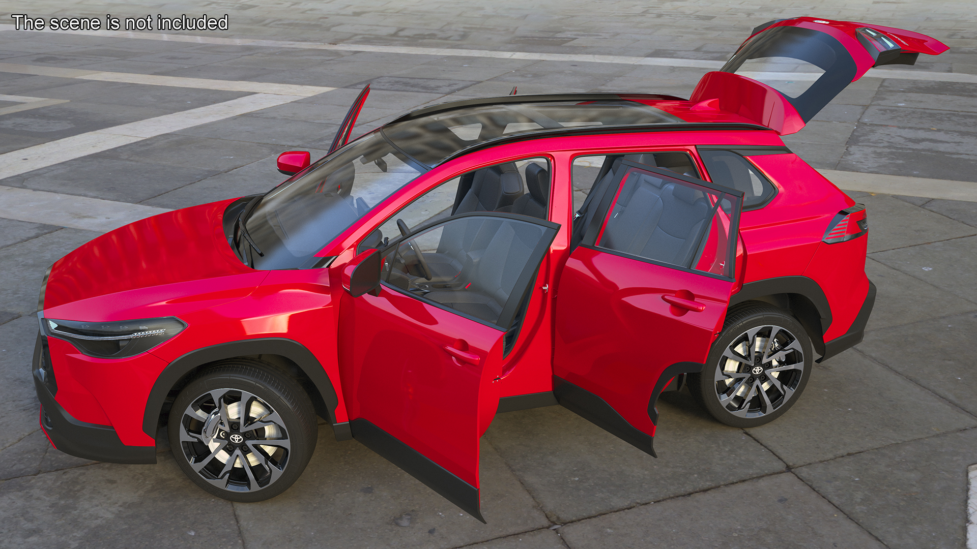 Toyota Corolla Cross 2023 Red Color Rigged 3D