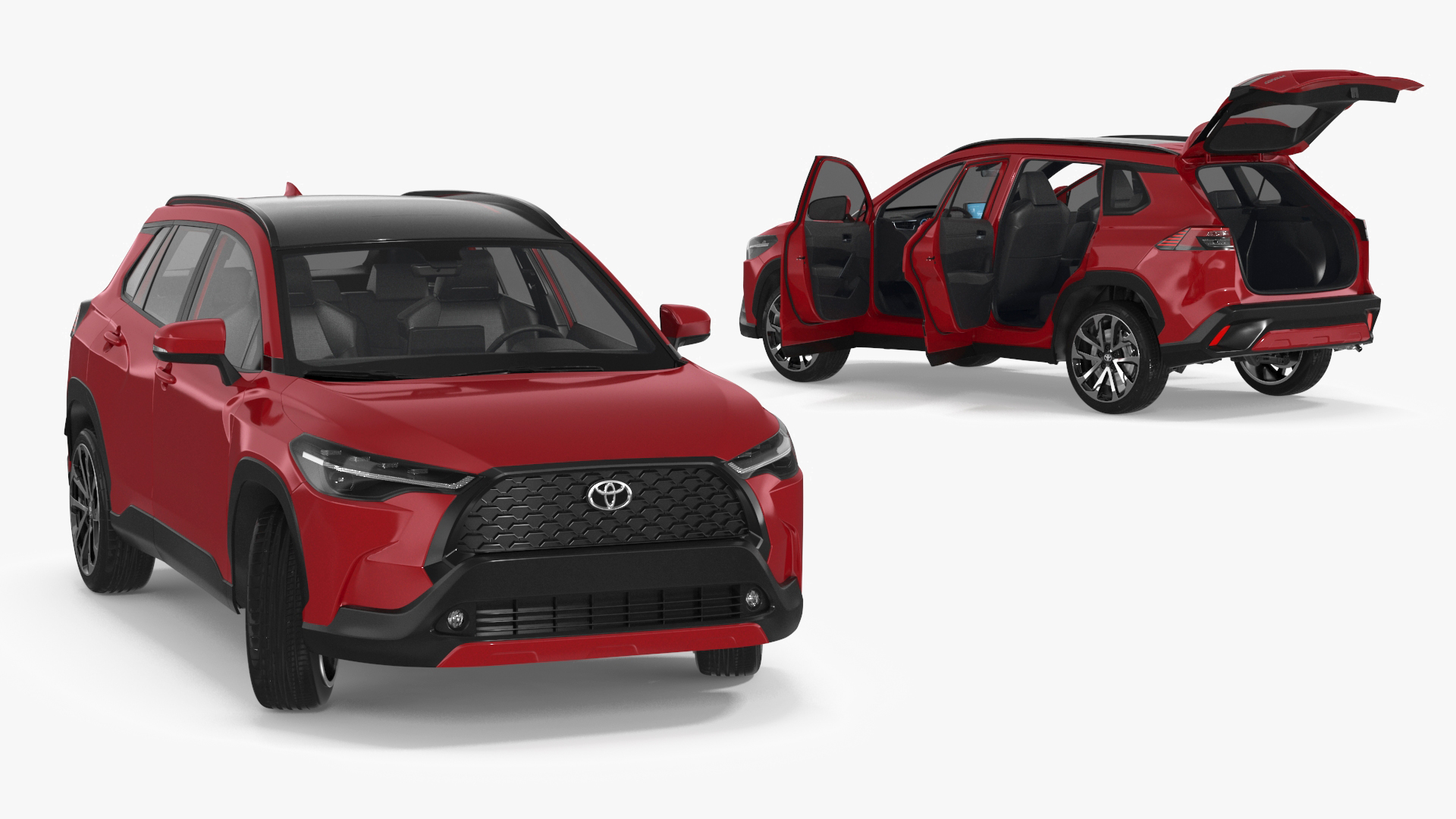 Toyota Corolla Cross 2023 Red Color Rigged 3D