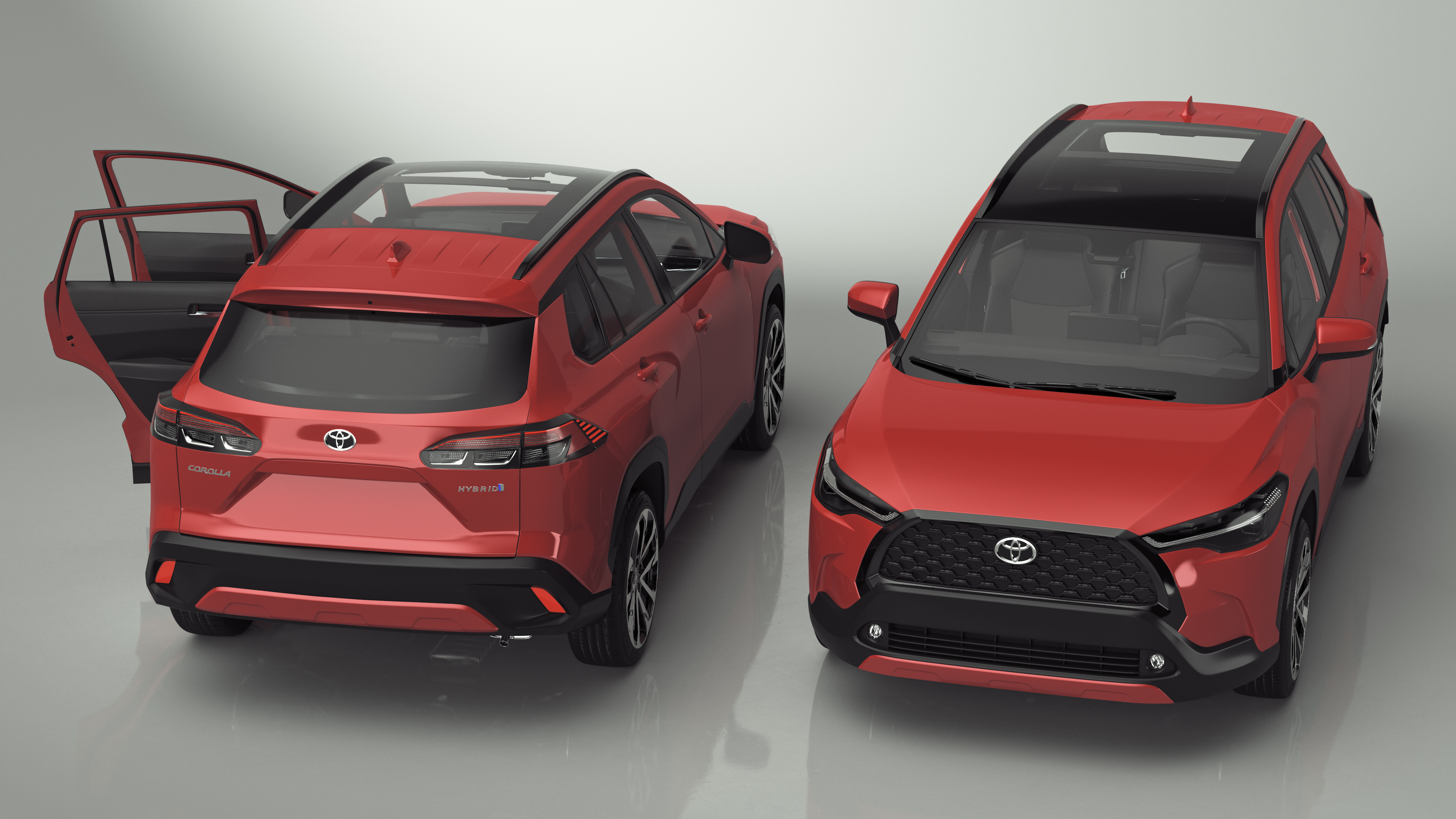 Toyota Corolla Cross 2023 Red Color Rigged 3D