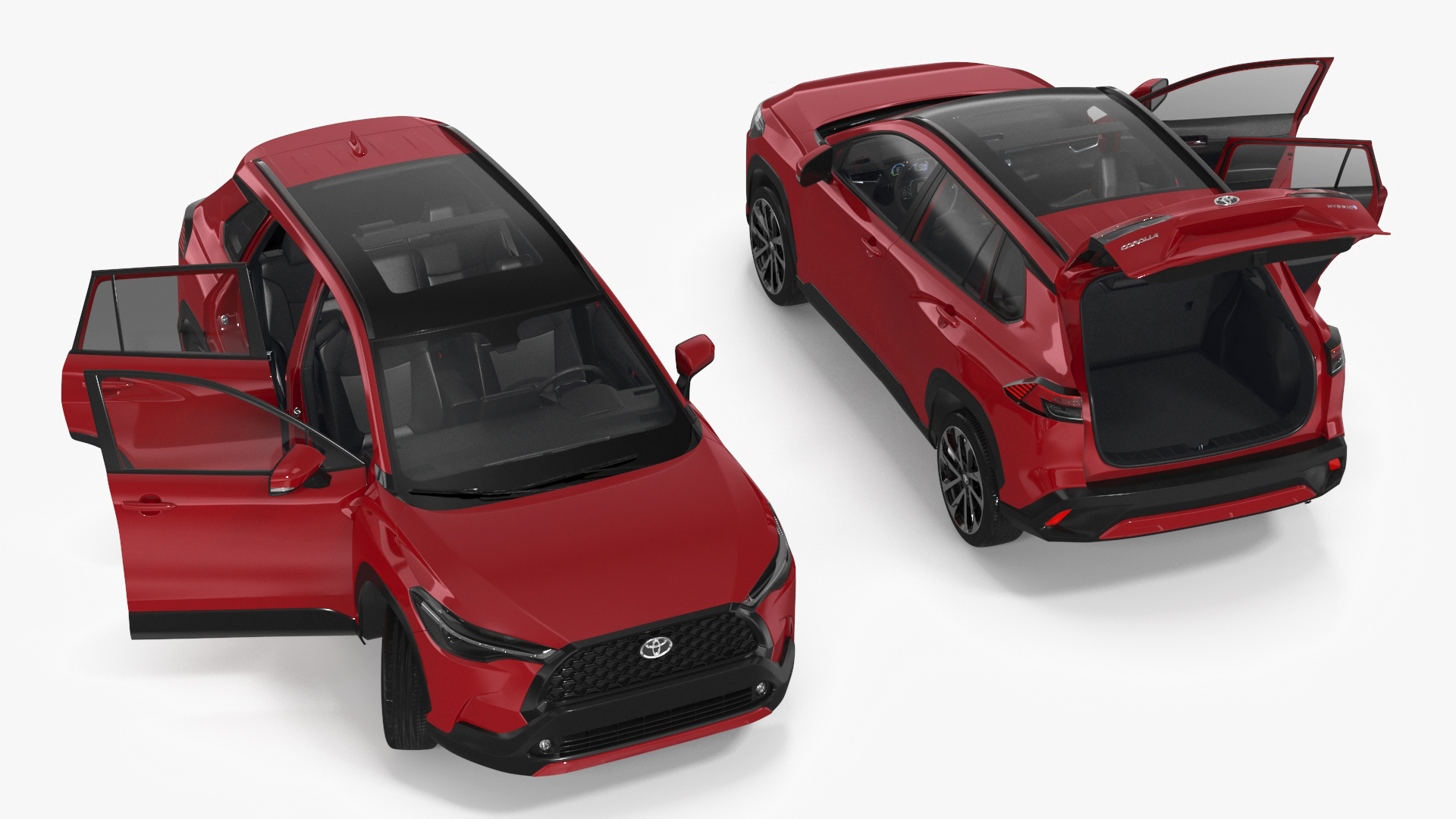 Toyota Corolla Cross 2023 Red Color Rigged 3D