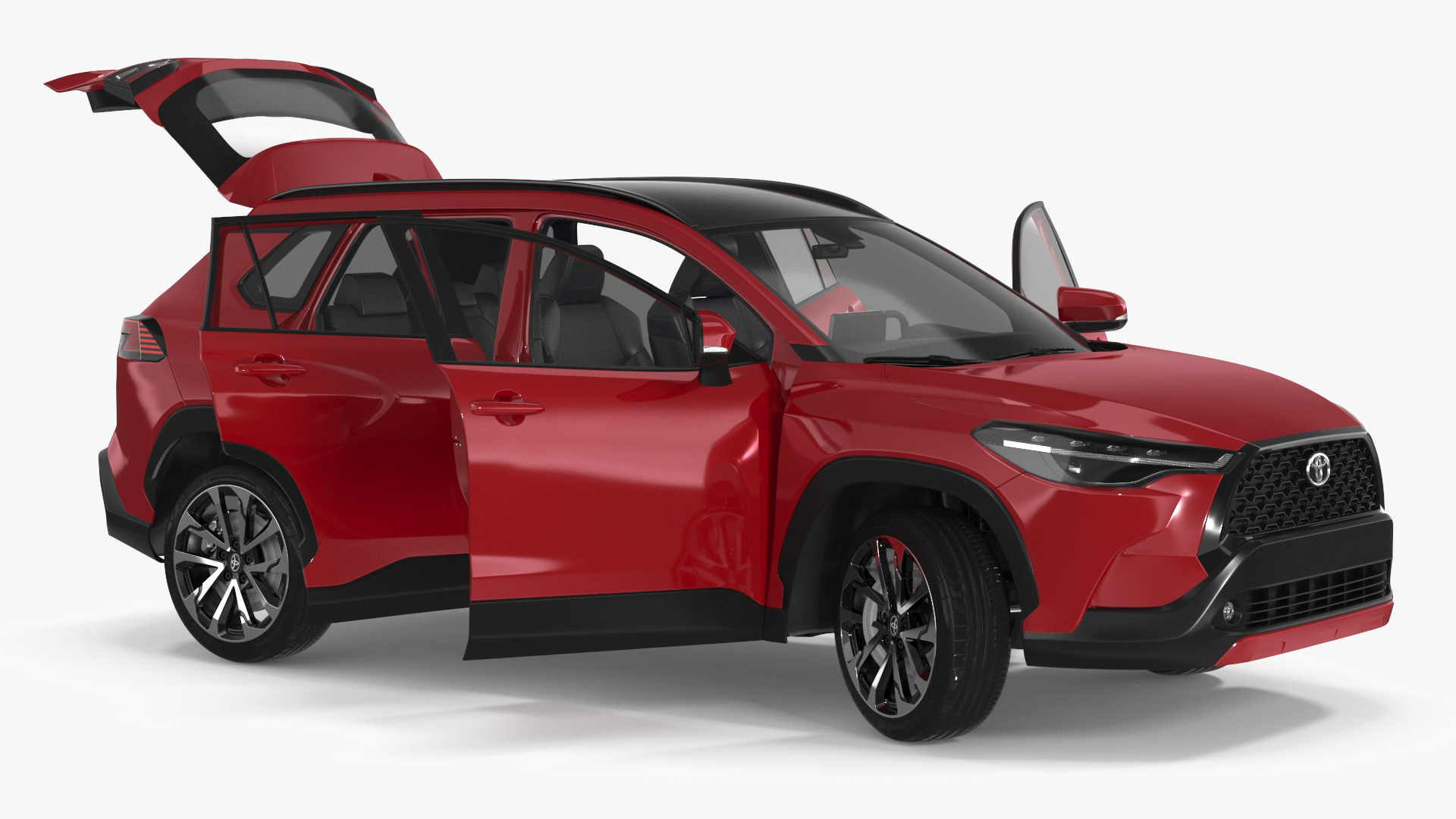 Toyota Corolla Cross 2023 Red Color Rigged 3D