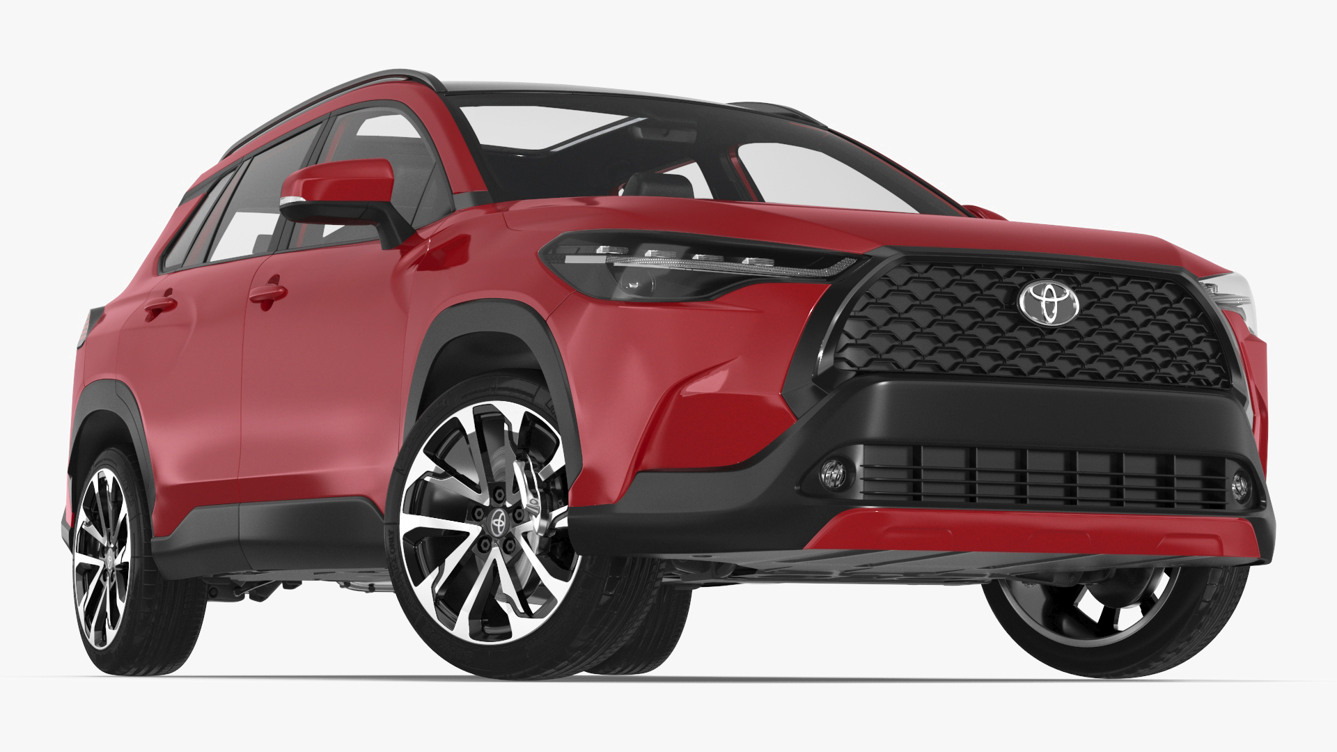 Toyota Corolla Cross 2023 Red Color Rigged 3D