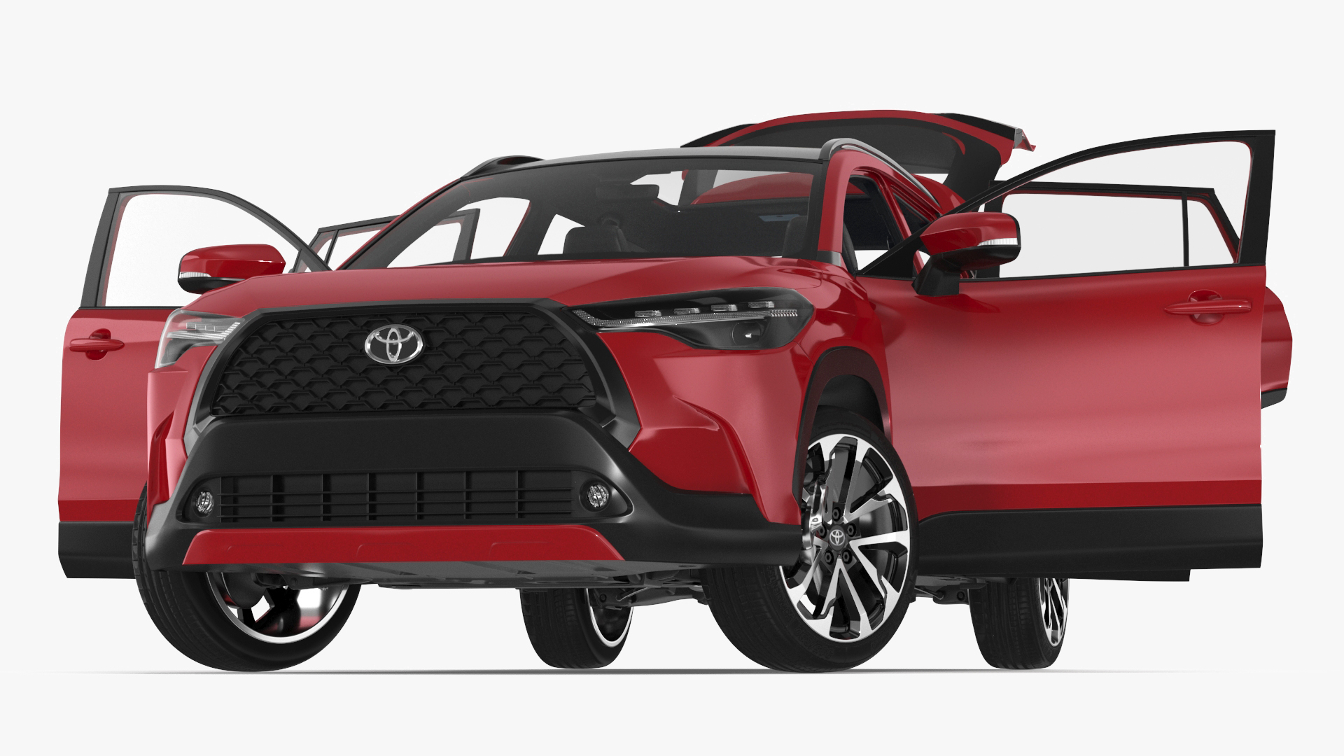 Toyota Corolla Cross 2023 Red Color Rigged 3D