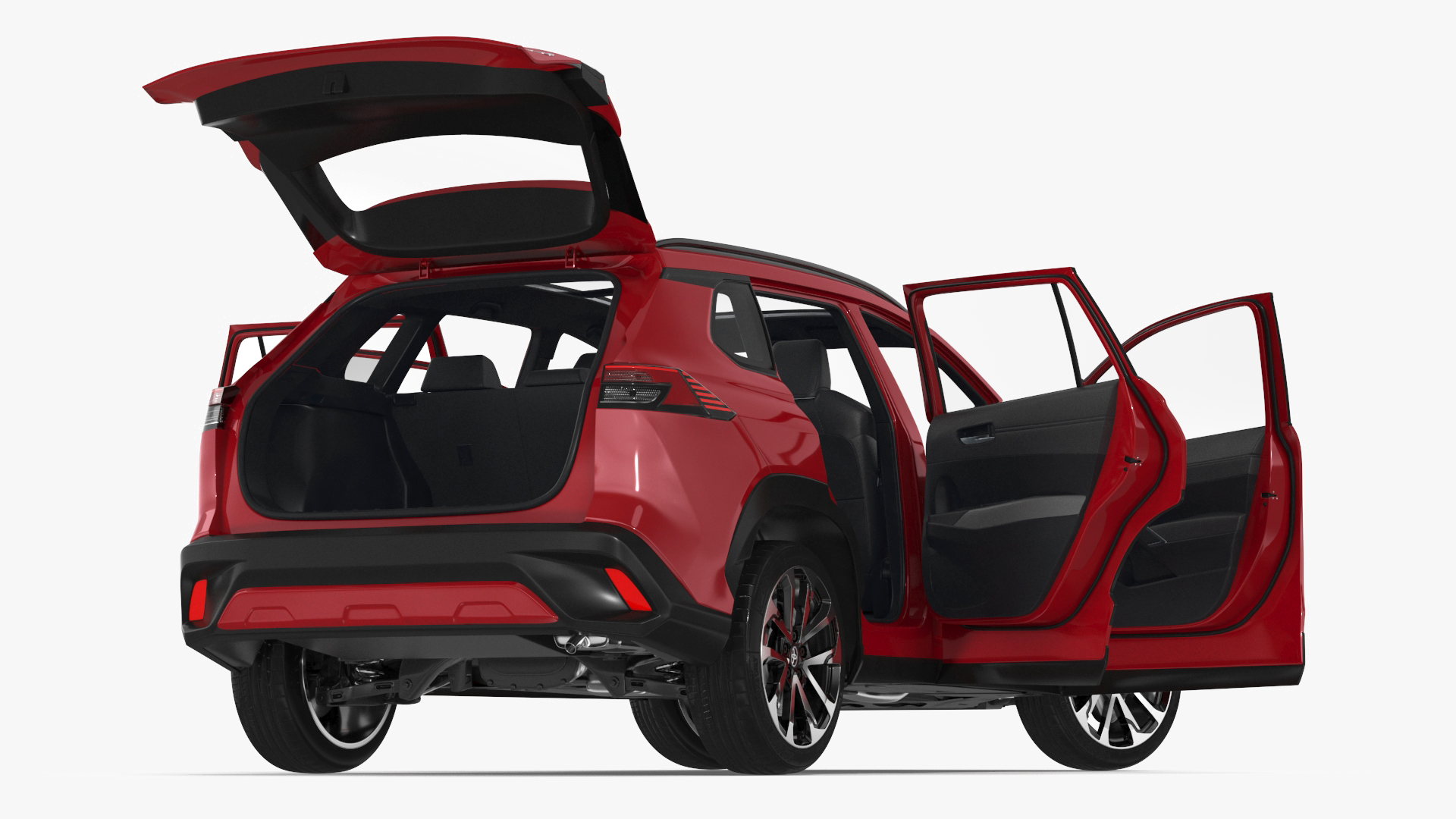Toyota Corolla Cross 2023 Red Color Rigged 3D