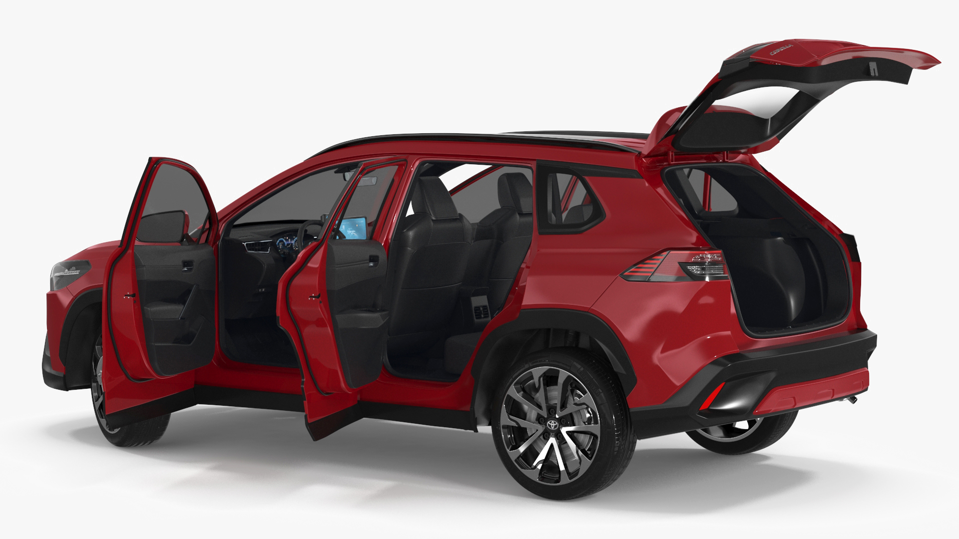Toyota Corolla Cross 2023 Red Color Rigged 3D