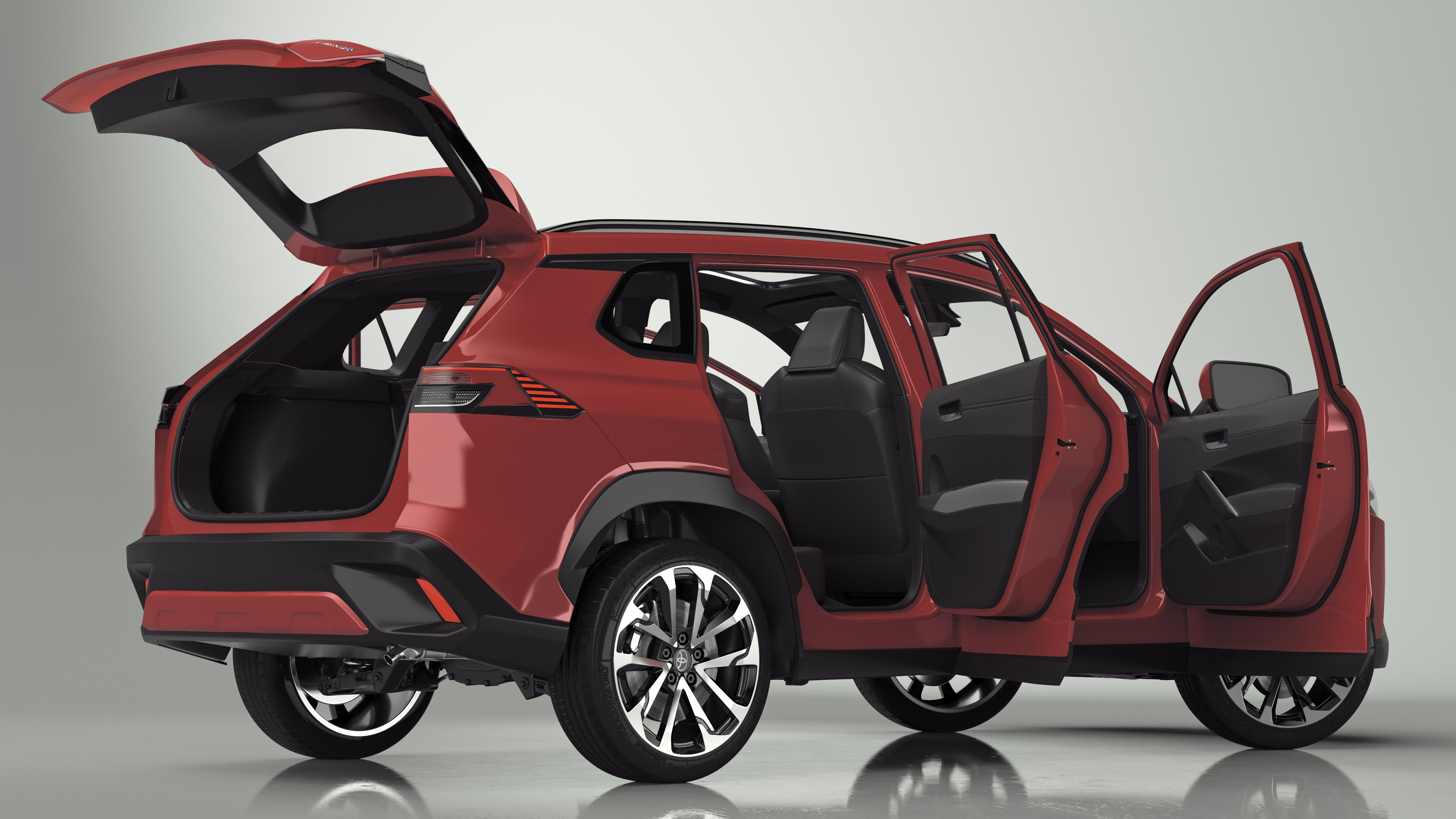 Toyota Corolla Cross 2023 Red Color Rigged 3D