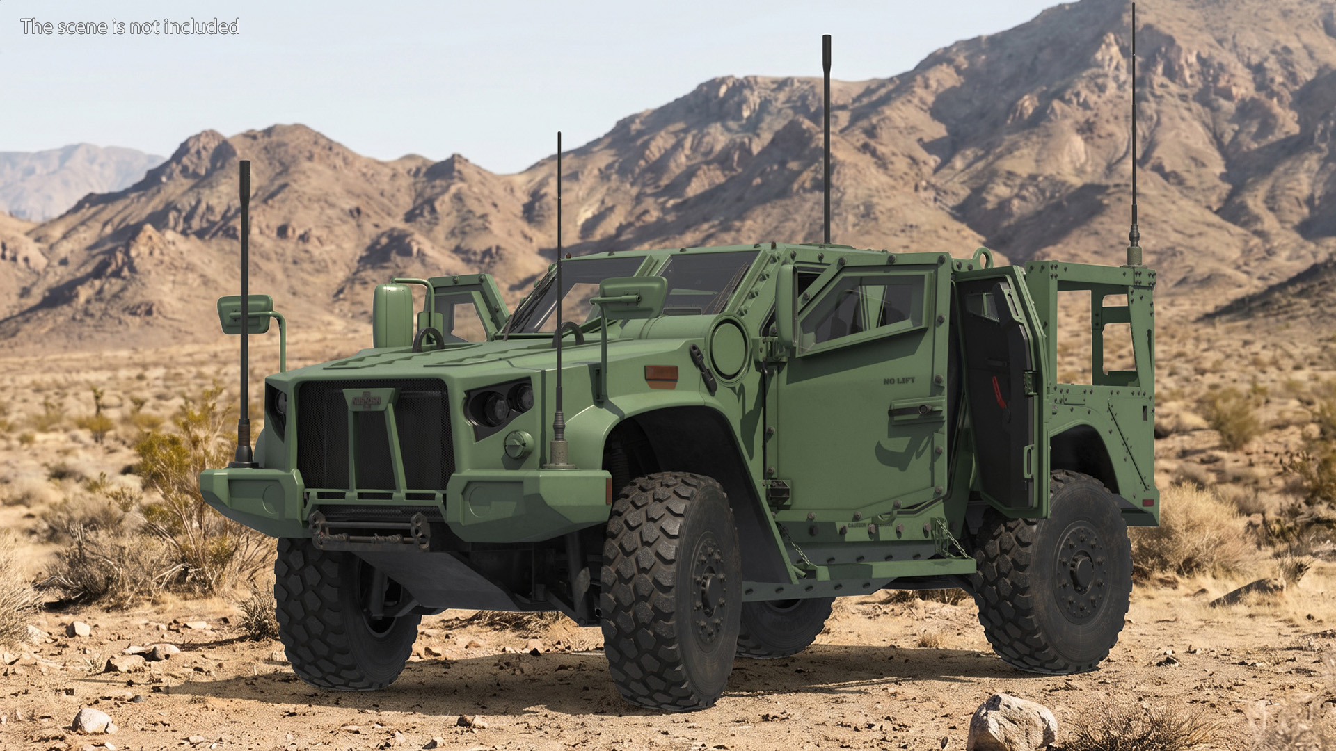 Military Truck Oshkosh L-ATV Green Rigged - view 2