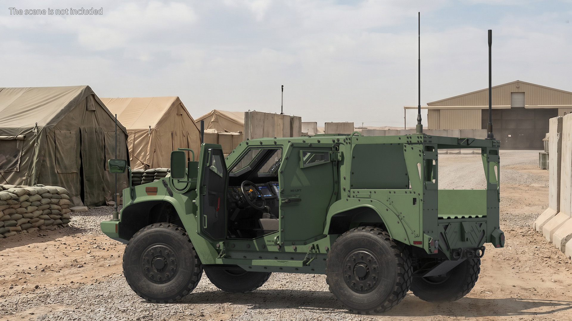 Military Truck Oshkosh L-ATV Green Rigged - view 4