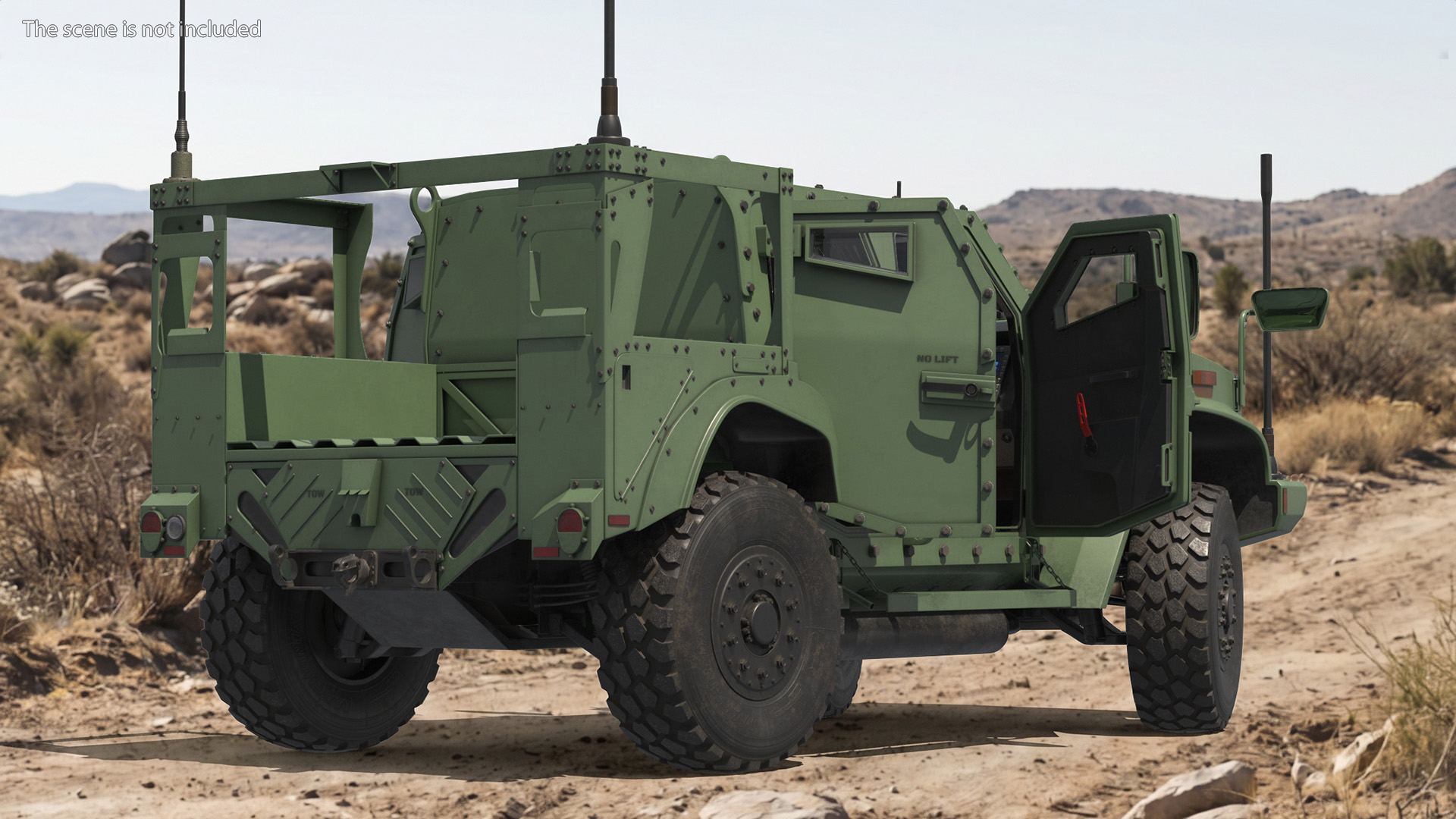 Military Truck Oshkosh L-ATV Green Rigged - view 5