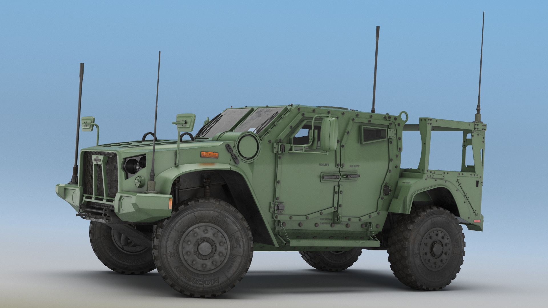 Military Truck Oshkosh L-ATV Green Rigged - view 6