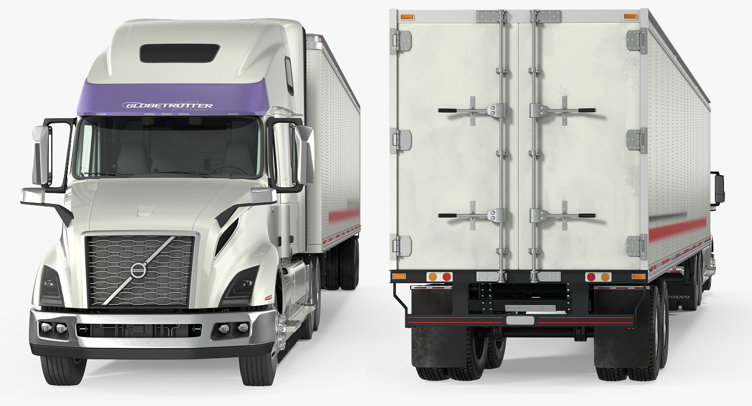 Volvo VNL 860 Truck 2018 with Trailer Rigged 3D model