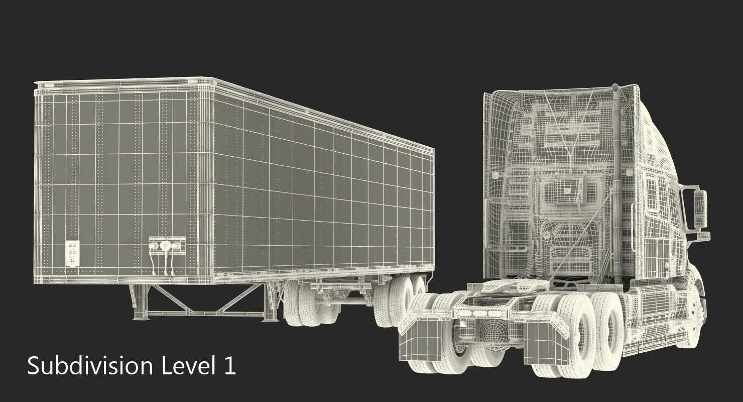 Volvo VNL 860 Truck 2018 with Trailer Rigged 3D model