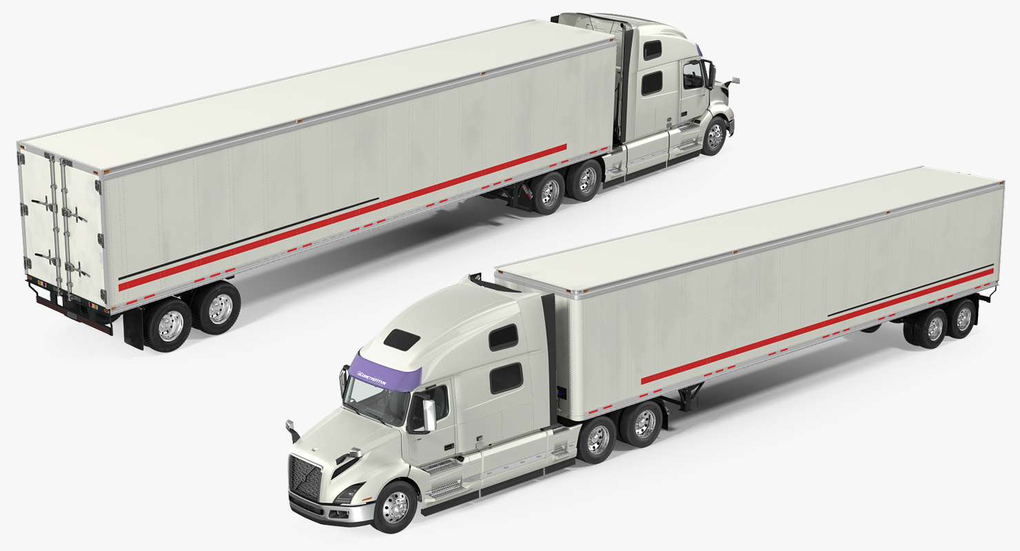 Volvo VNL 860 Truck 2018 with Trailer Rigged 3D model