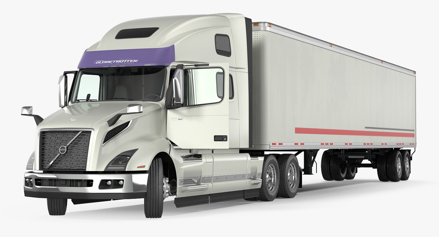 Volvo VNL 860 Truck 2018 with Trailer Rigged 3D model