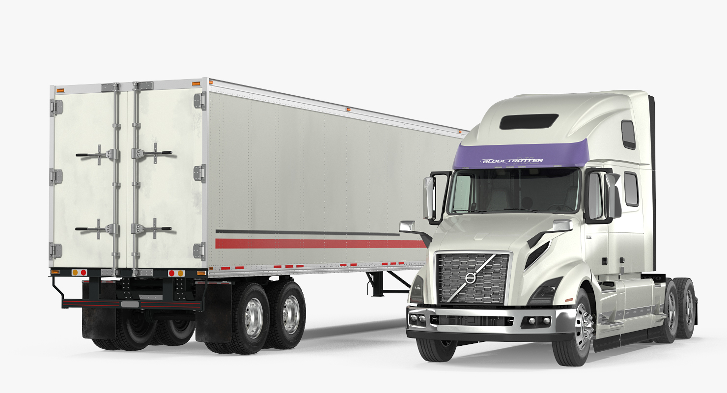 Volvo VNL 860 Truck 2018 with Trailer Rigged 3D model