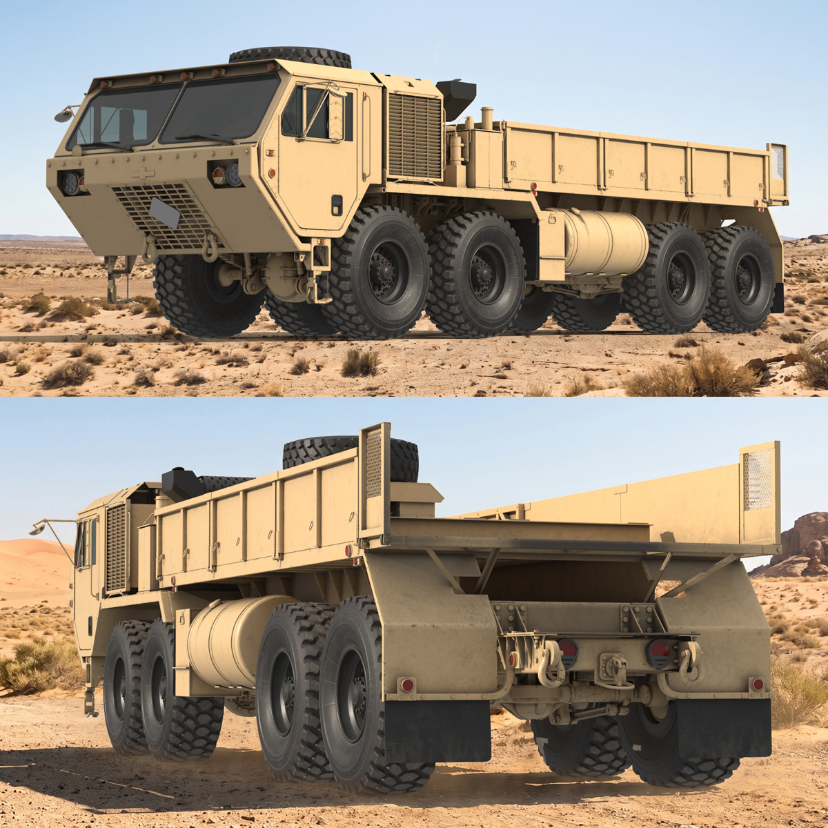 Oshkosh Missile Transport Truck Desert 3D model preview